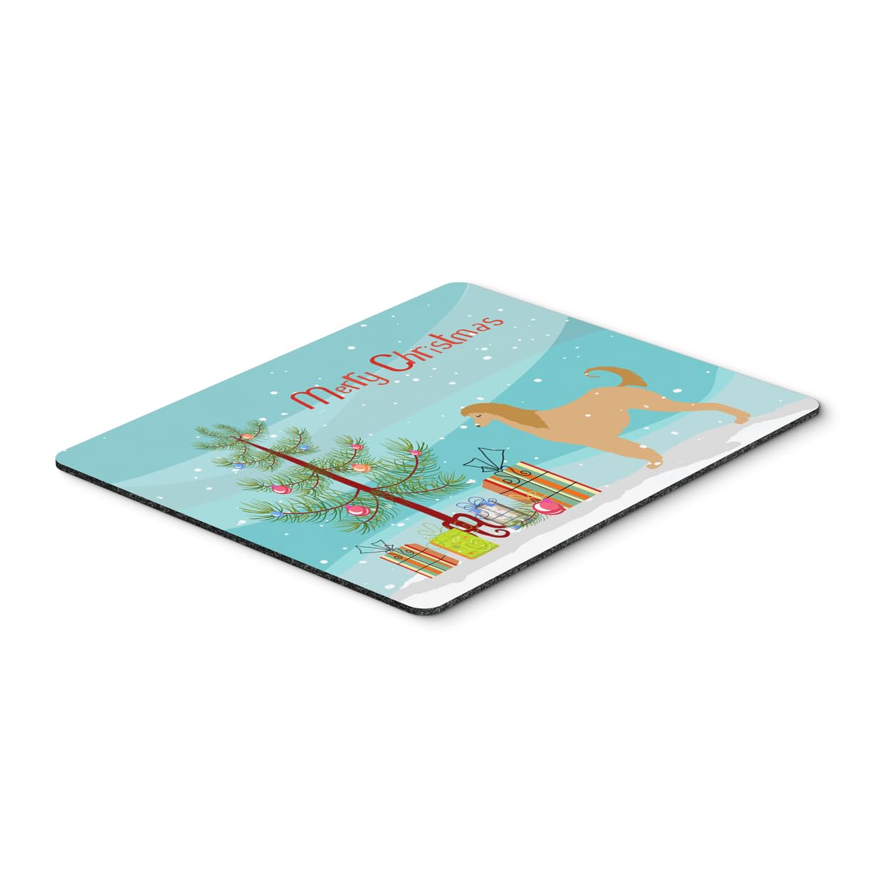 Carolines Treasures BB2924MP Afghan Hound Merry Christmas Tree Mouse Pad, Hot Pad or Trivet for Home Office Gaming Working Comp