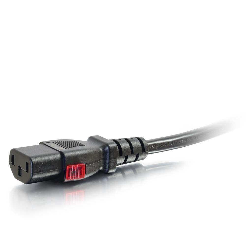 C2G Power Cord, Short Extension Cord, Power Extension Cord, Locking Power Cord, 10A, 250V, Black, 3 Feet (0.91 Meters), Cables T