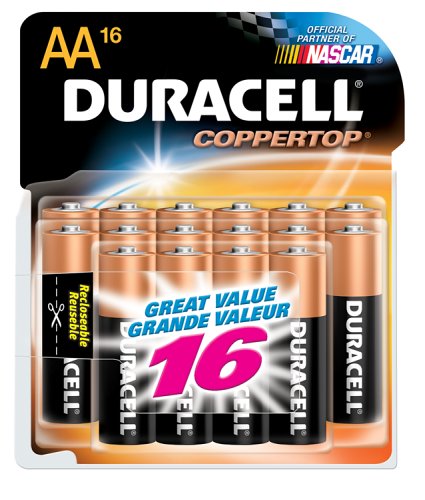 Duracell Batteries, AA Size, 16Count Packages (Pack of 2)