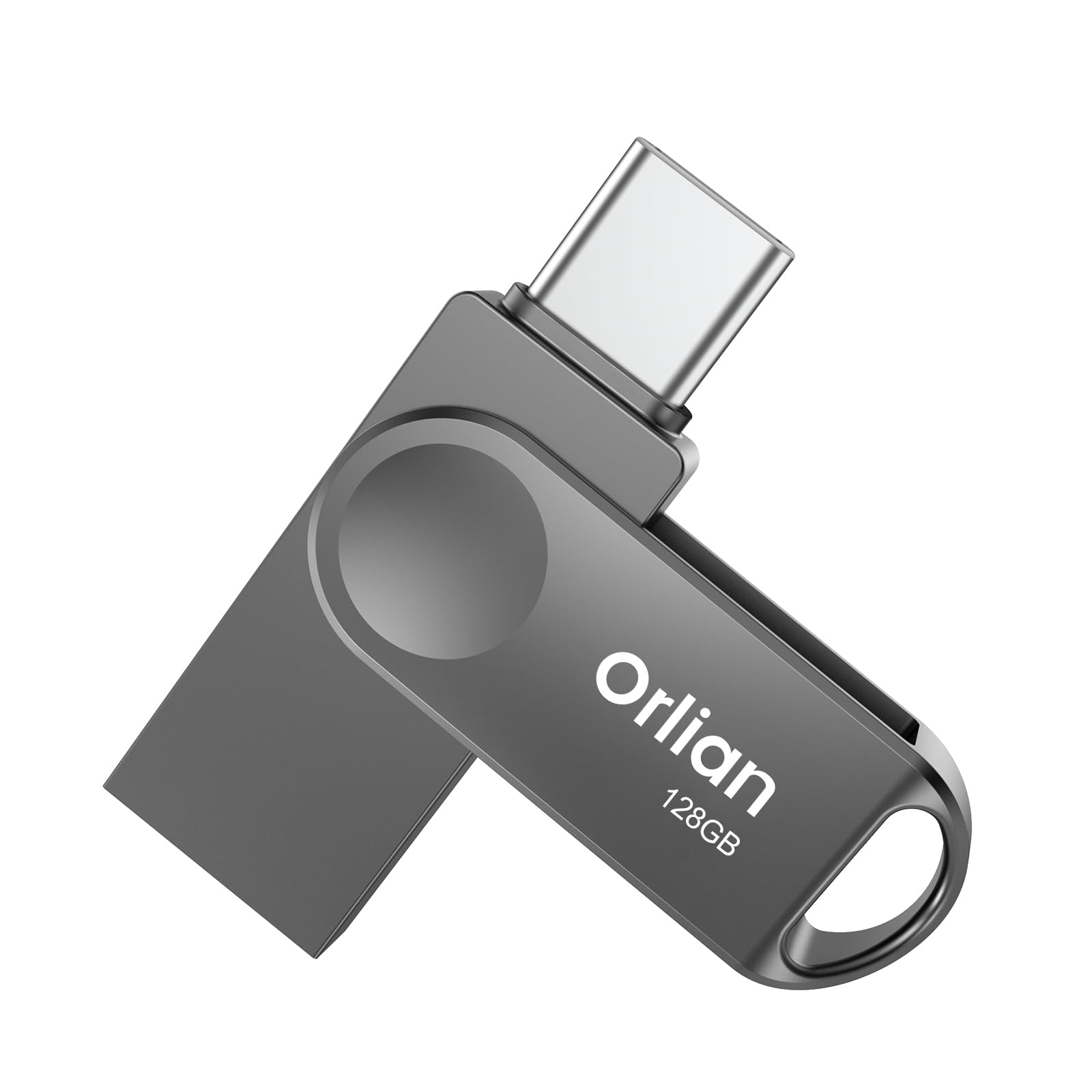 Orlian 128Gb Usb C Flash Drive, Dual Drive Usb 3.0 And Type C Thumb Drive Up To 110Mb/S Read Metal Waterproof Swivel Design Port