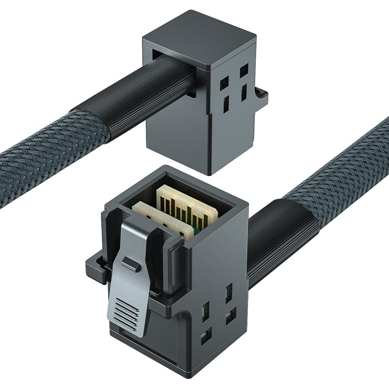 10Gtek Mini Sas Hd Sff 8643 To Sff 8643 Cable, Right Angle, 0.5 M(1.65Ft)