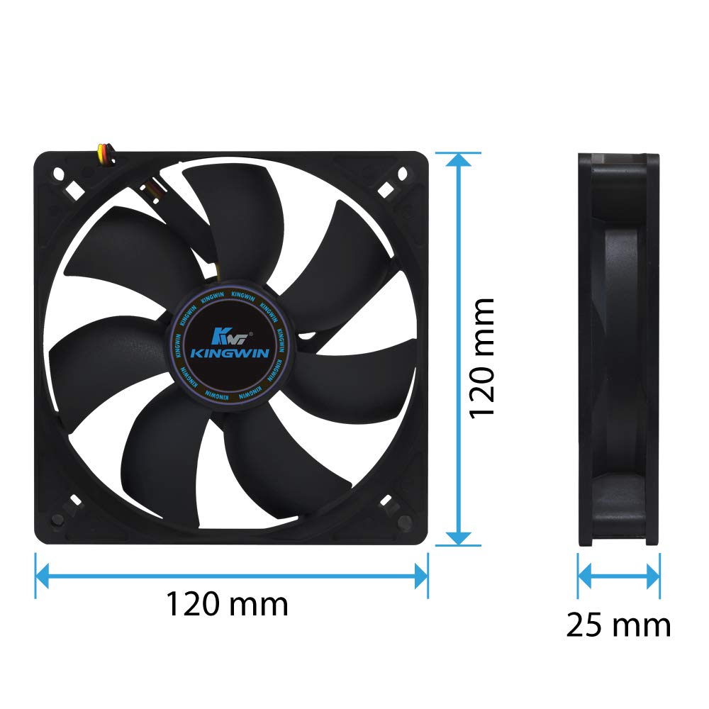 Kingwin 120Mm Silent Fan For Computer Cases, Mining Rig, Cpu Coolers, Computer Cooling Fan, Long Life Bearing, And Provide Excel