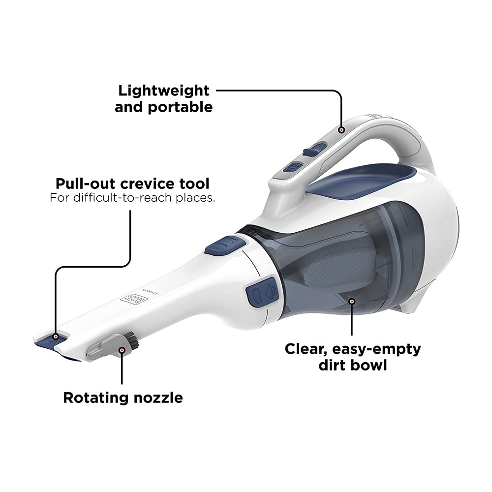 Black+Decker Hhvi325Jr22 Dustbuster Cordless Lithium Hand Vacuum, Ink Blue