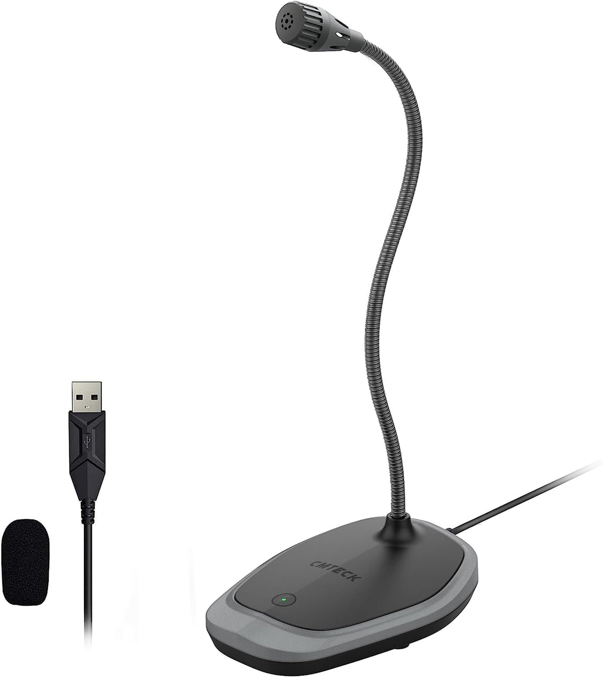 Usb Microphone, Plug & Play Microphone For Pc, Desktop Omnidirectional Condenser Laptop Mic, Mute Button With Led Indicator, Com
