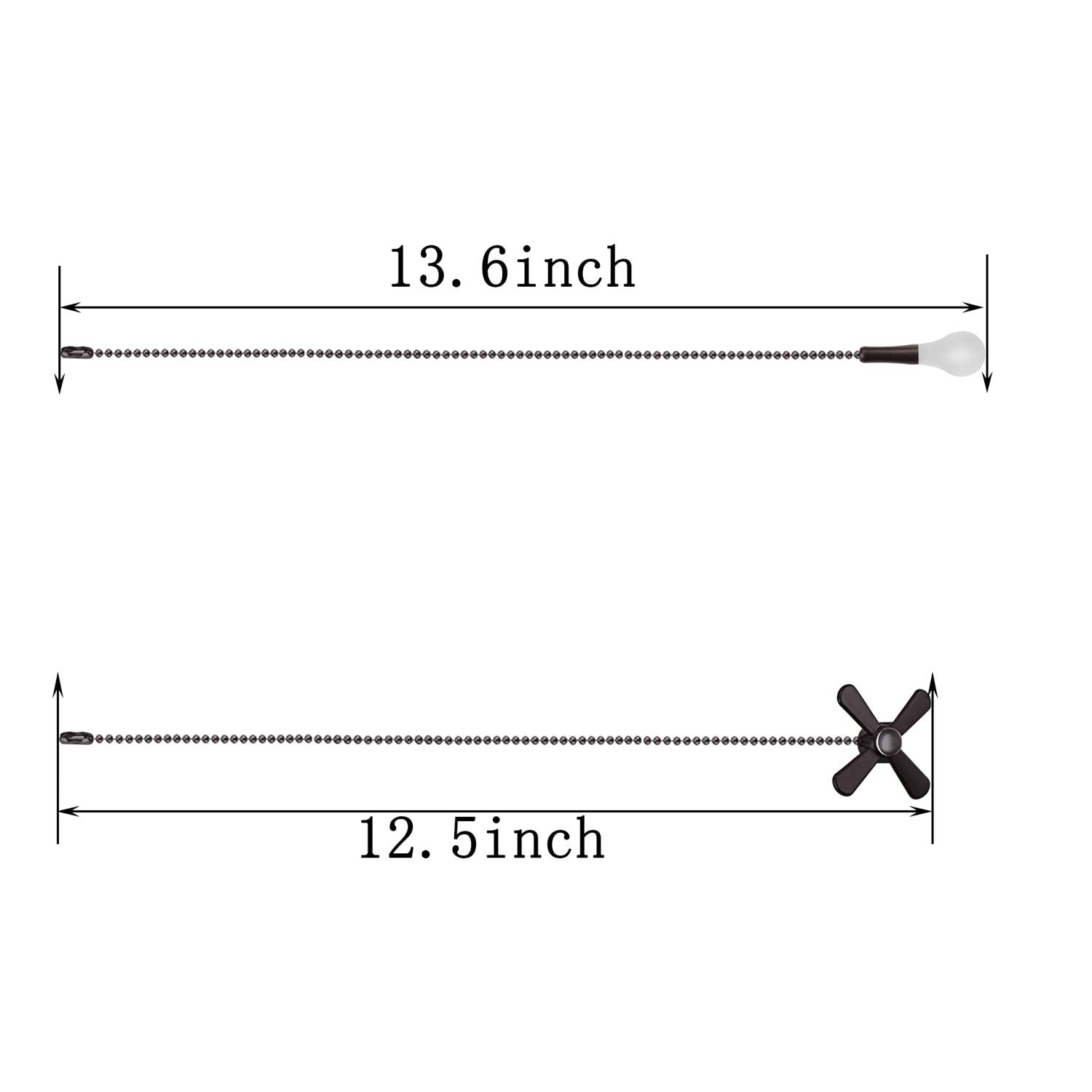 Ceiling Fan Pull Chain, 2 Pieces 3Mm Diameter Beaded Ball Fan Pull Chain, 12 Inches Fan Pulls Set With Connector (Orb)