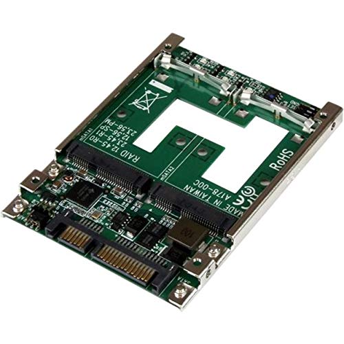Startech.Com Dual Msata Ssd To 2.5 Sata Raid Adapter Converter   2X Msata Ssd To 2.5In Sata Adapter With Raid And 7Mm Open Frame