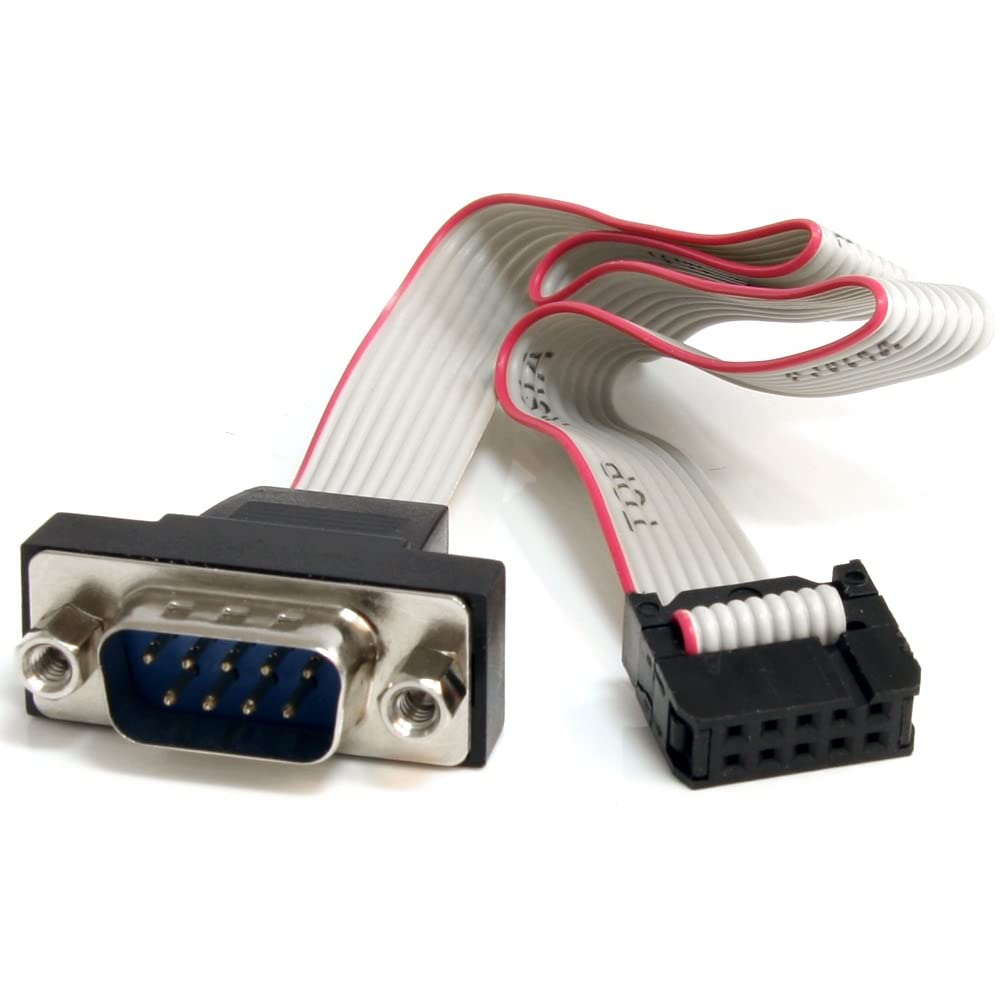 Startech.Com 16In 9 Pin Serial Male To 10 Pin Motherboard Header Panel Mount Cable   Motherboard To Rs232 (Pnl9M16),Gray