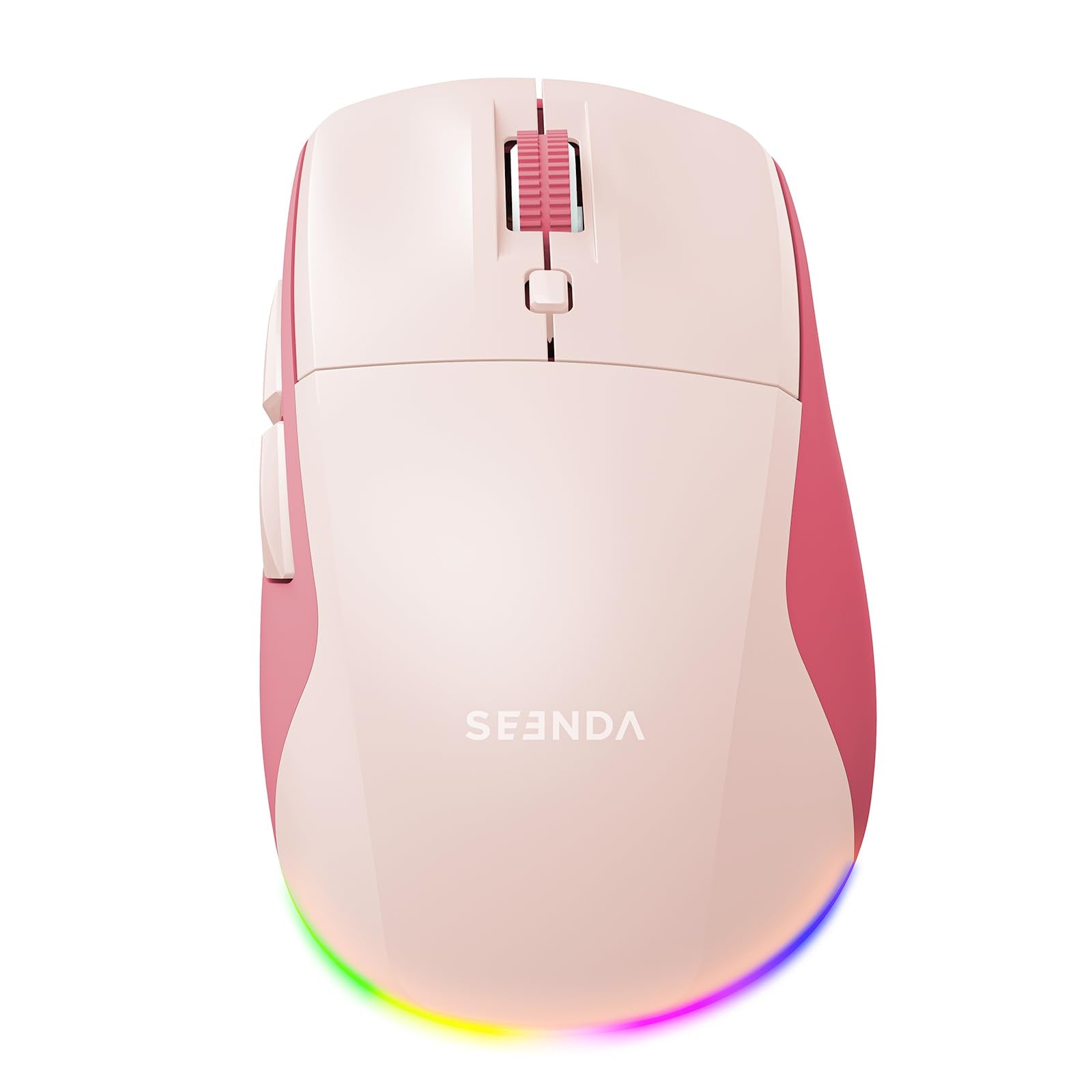 seenda MOU110 Wireless Bluetooth Mouse, Rechargeable & RGB Design, Pink
