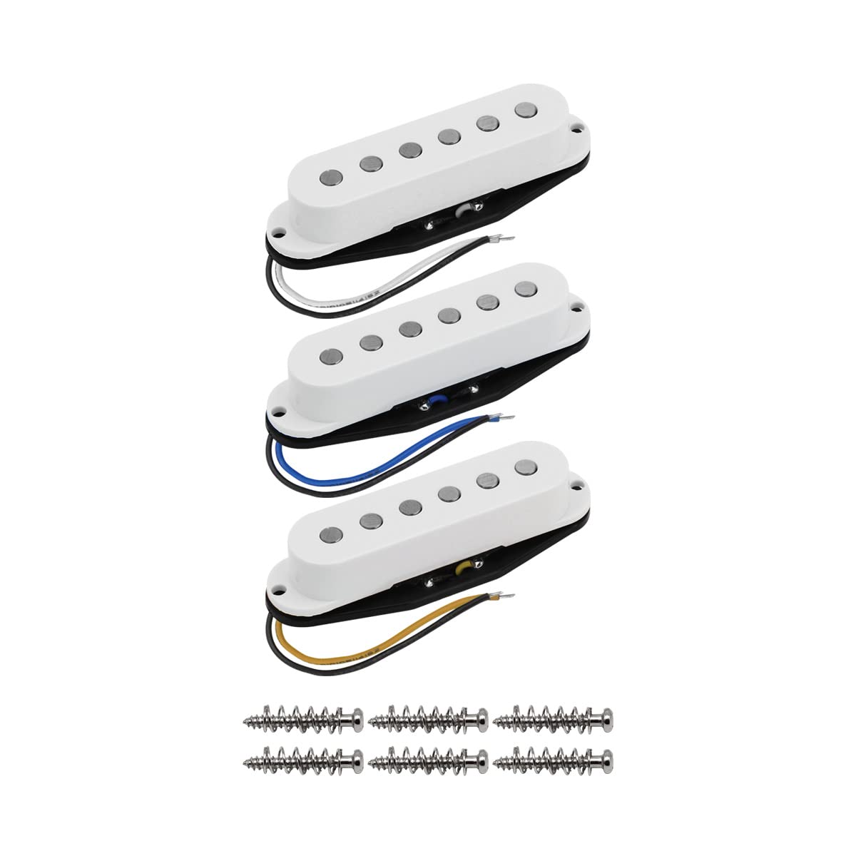 Fleor Alnico 5 Strat Pickup Single Coil Pickups Guitar Neck/Middle/Bridge Pickup White For Strat Squier Electric Guitar