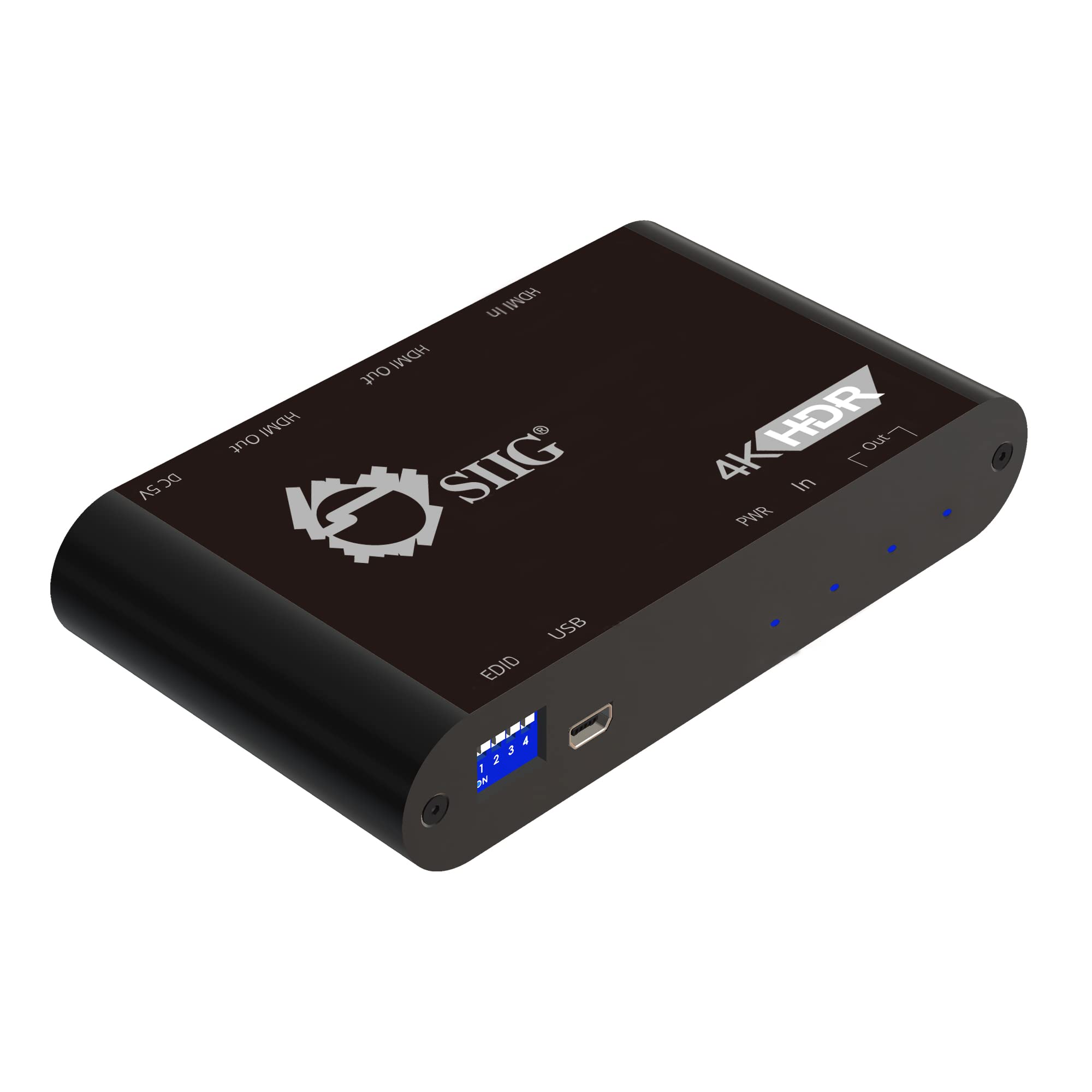 SIIG 4K 1x2 HDMI 2.0 Splitter with HDR, 4K@60Hz 4:4:4, 18Gbps, Auto Downscaler 1080p, EDID, Audio Extractor, 1 in 2 Out, TAA Com