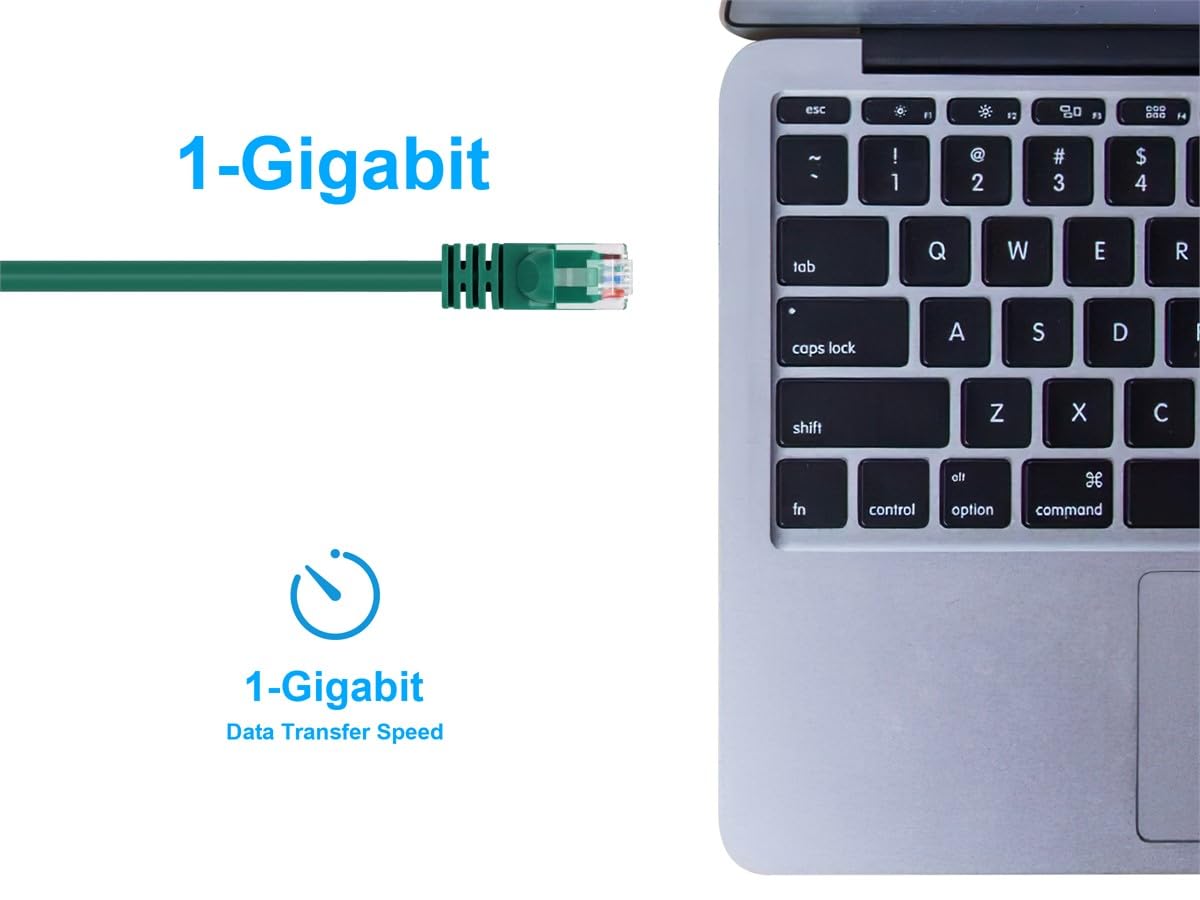 Monoprice Cat6 Ethernet Patch Cable   Snagless Rj45, Pure Bare Copper, 550Mhz, Utp, 24Awg, 3 Feet, Green   Fullboot Series