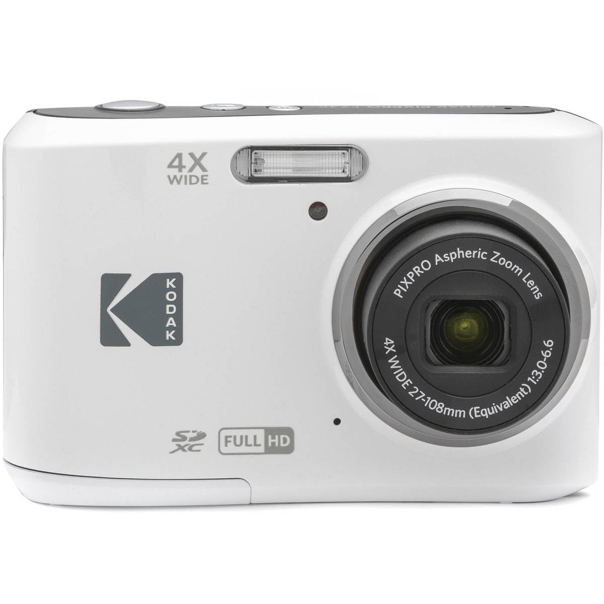Kodak Pixpro Fz45 Friendly Zoom 16Mp Full Hd Digital Camera, White, Bundle With 32Gb Memory Card And Camera Bag