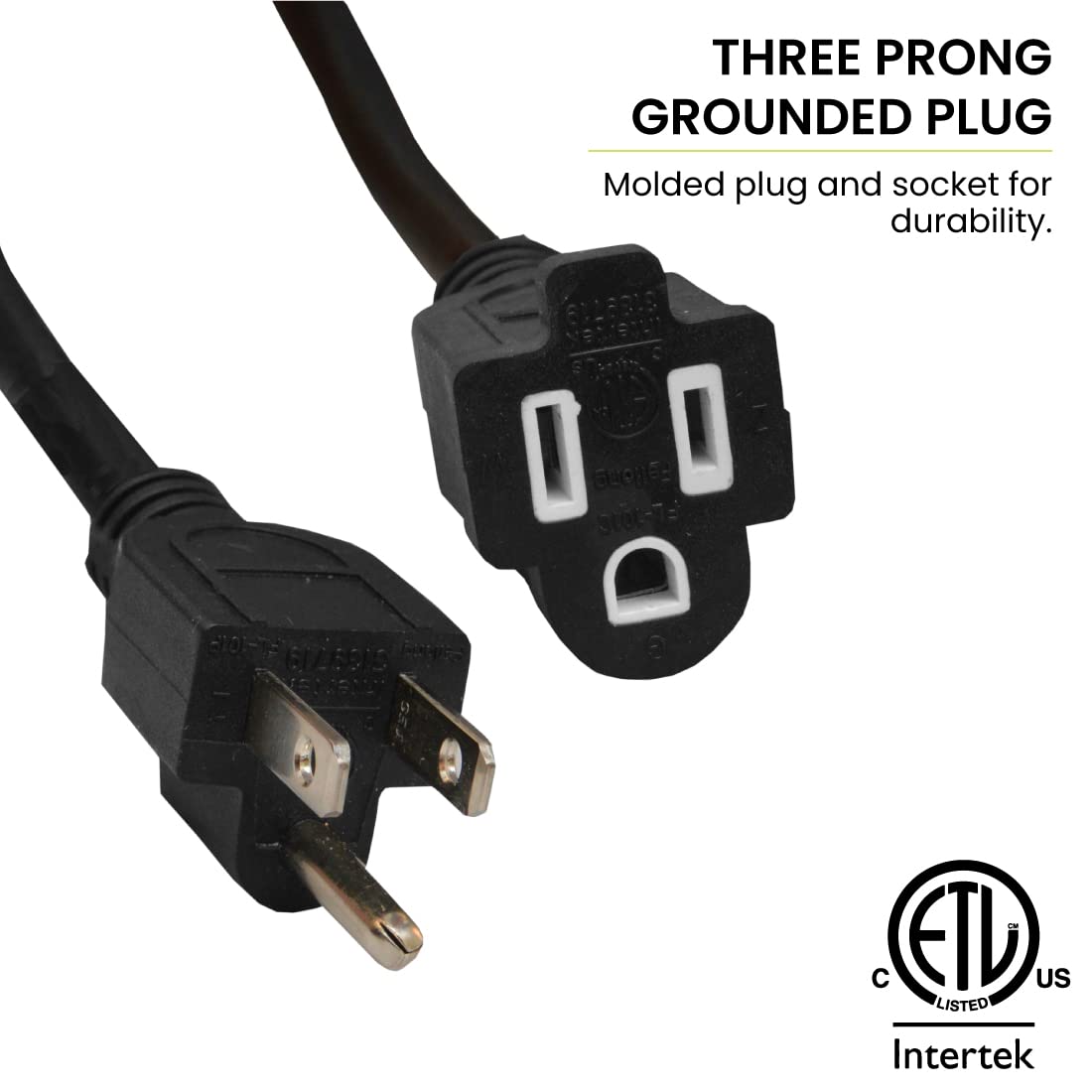 Go Green Power Inc. 14/3 50Ft Black Outdoor Extension Cord   Robust, Heavy Duty   Perfect For Outdoor Tools & Equipment   Gg 138