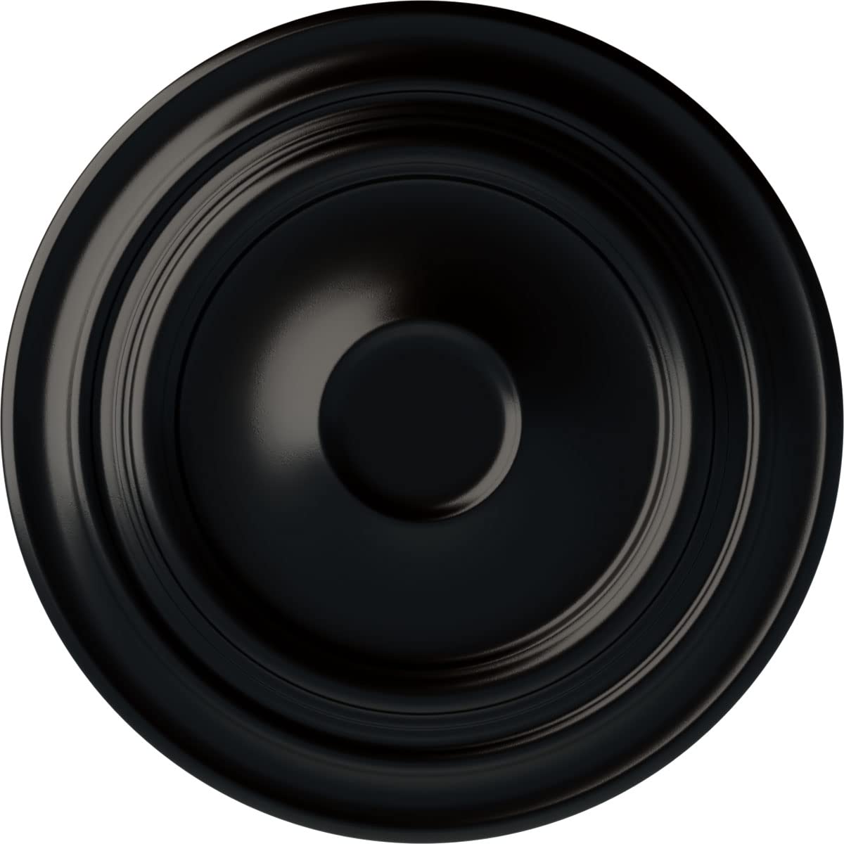 Ekena Millwork Cm32Giblf Giana Ceiling Medallion, 32 5/8''Od X 1 1/2''P (Fits Canopies Up To 7 7/8''), Hand Painted Jet Black