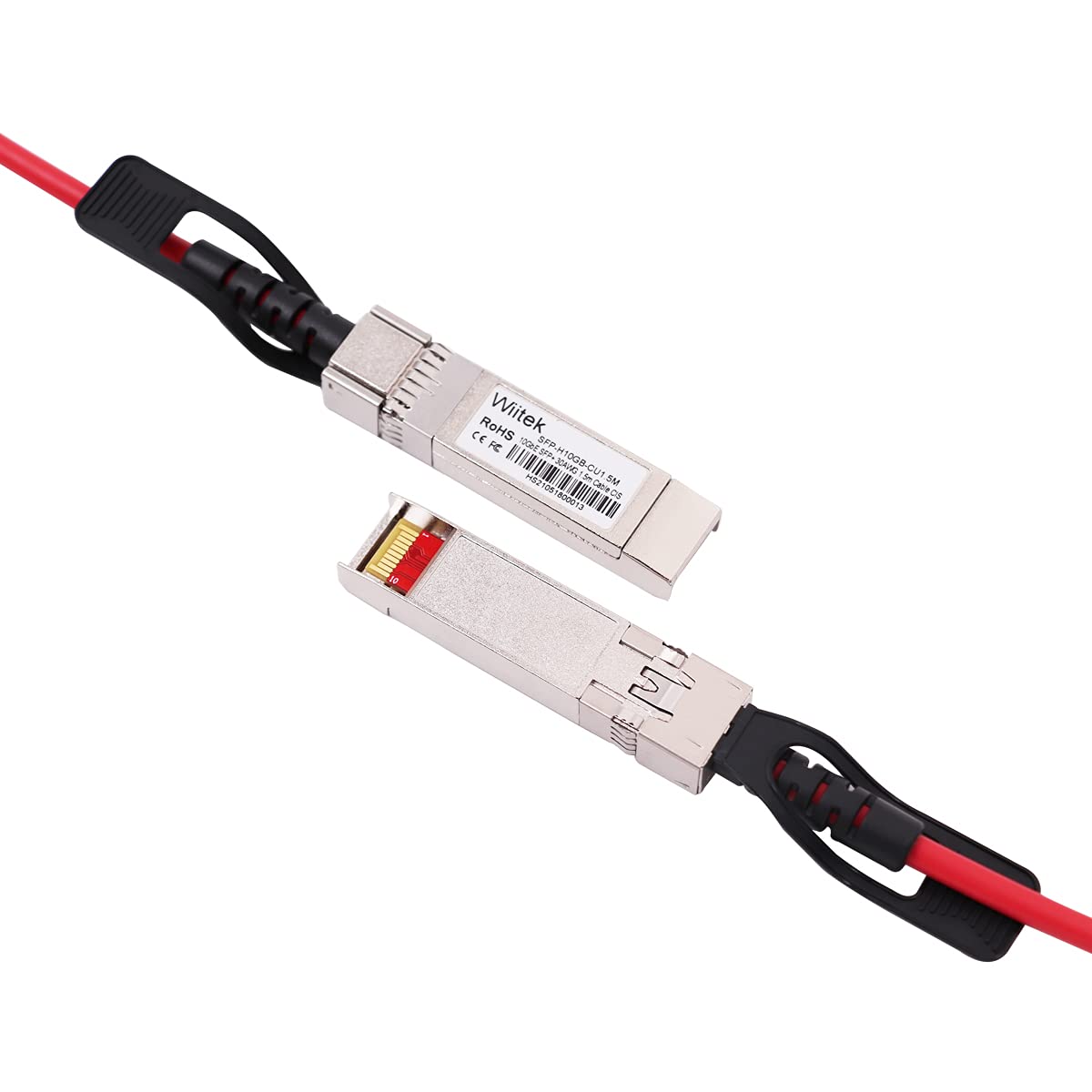 [Red Colored] 1M 10G Sfp+ Dac Twinax Cable, 10Gbase Cu Sfp+ Copper Cable, Compatible For Cisco Sfp H10Gb Cu1M, Ubiquiti, Juniper