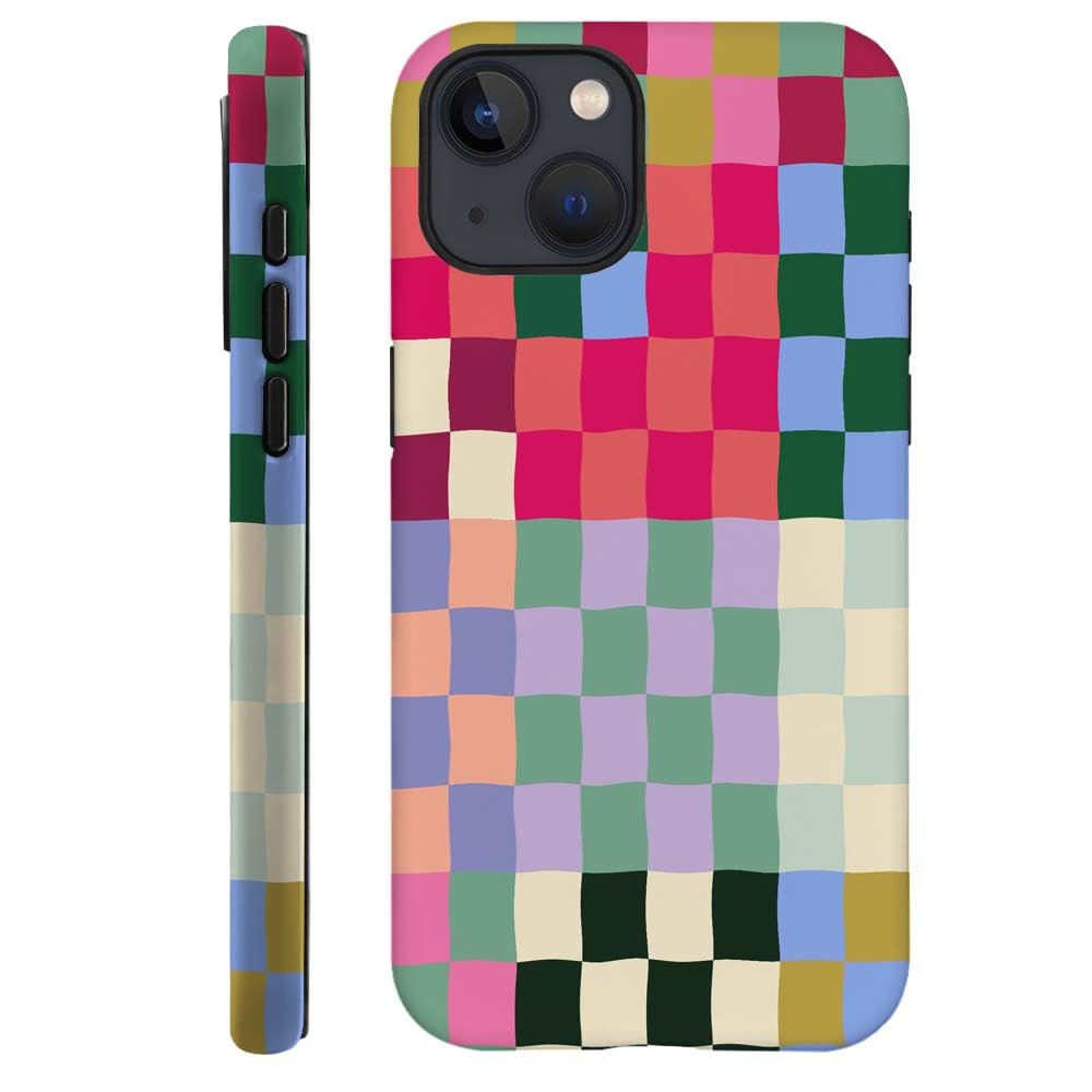 Seized Case Compatible With For Iphone 14,Colorful Checkerboard Phone Case For Girl Women Boy Men,Durable Protection Case For Ip