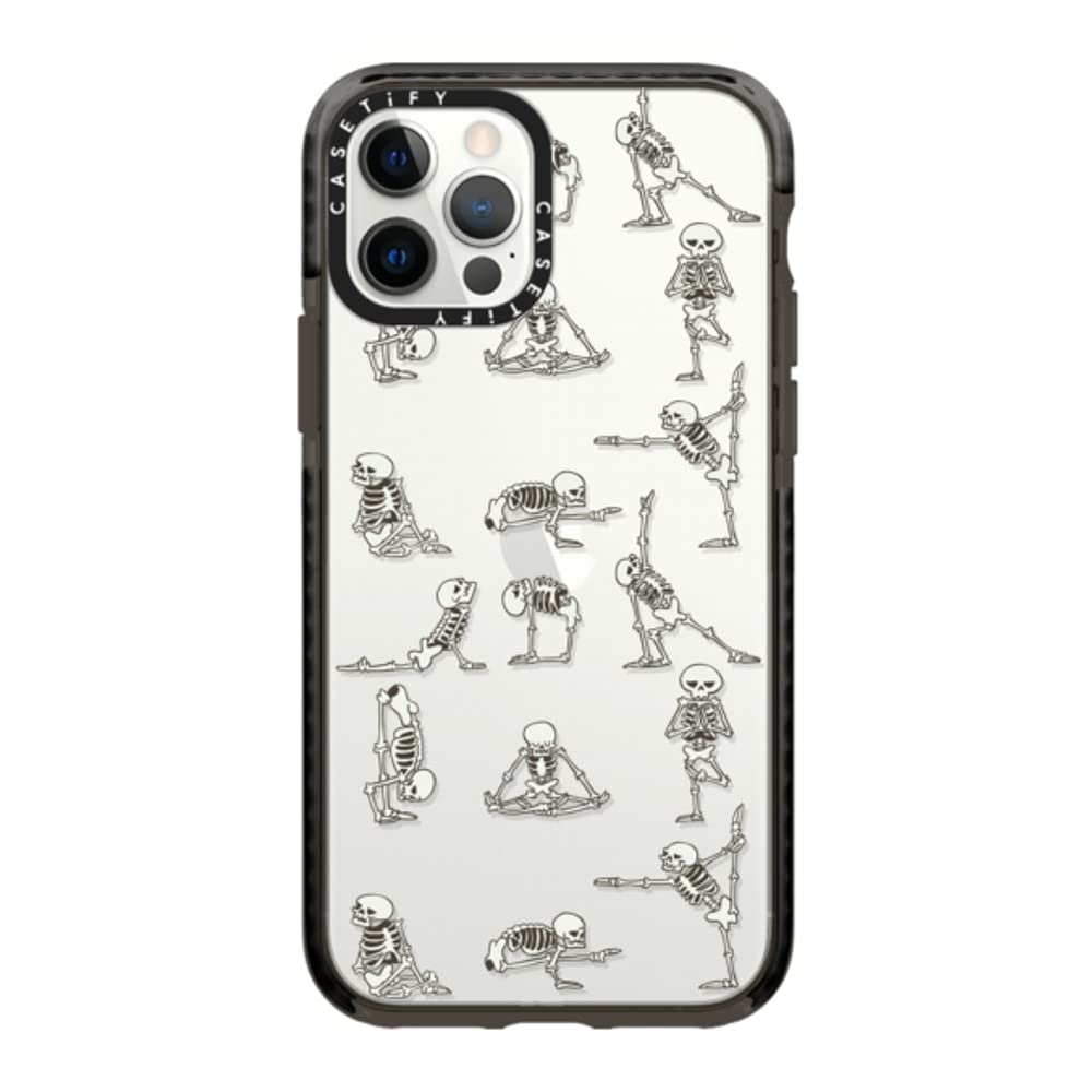 Casetify Impact Case For Iphone 12/ Iphone 12 Pro   Skeleton Yoga   Clear Black