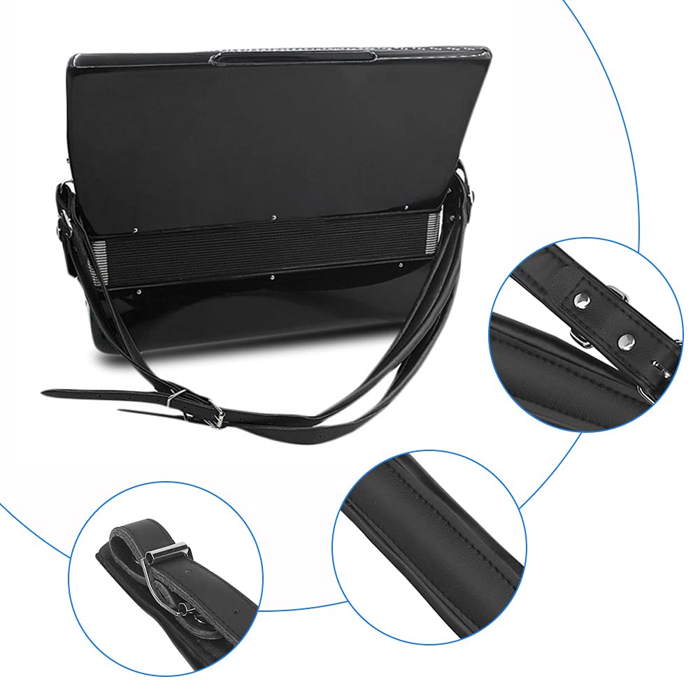 Accordion Strap, Multi Colors Adjustable Wear Resistant Shoulder Belts Straps For 16 120 Bass Accordion(Black)