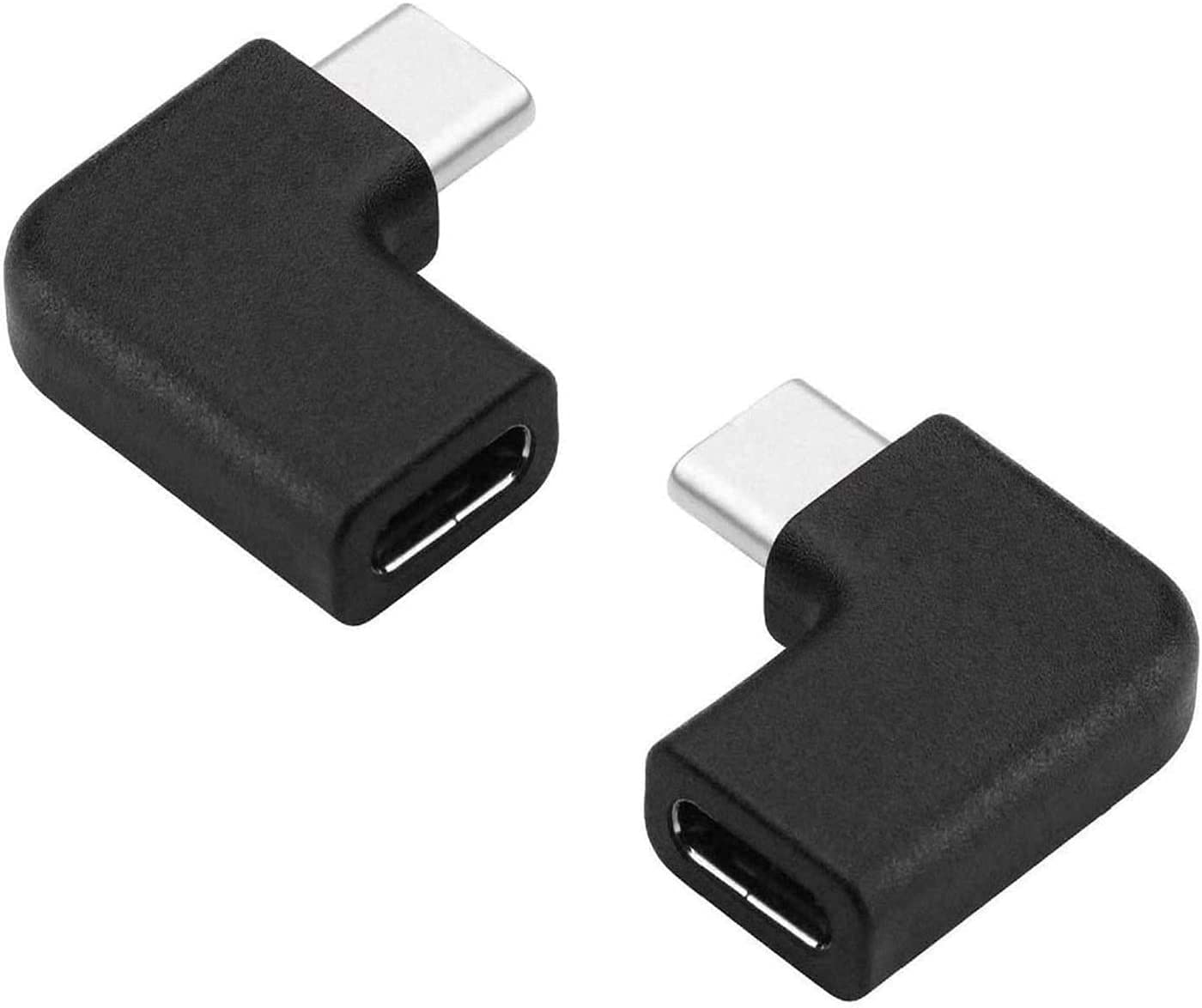 Godspin Usb C Angle Adapter [2 Pack] 90 Degree Usb C Type C Male To Female Adapter, Right & Left Angled Usb C Usb 3.1 Type C Extension For Laptop & Tablet (Usb C 90 Deg Left/Right, Black)