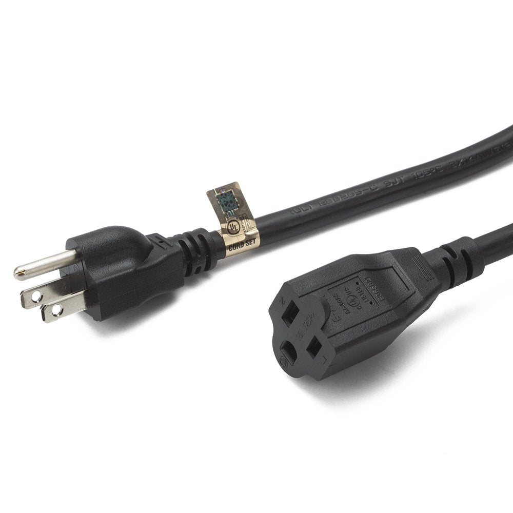 Vseer Ul Listed Sjt 14 Awg Heavy Duty Ac Short Power Extension Cord Cable   Sjt 14/3C Nema 5 15P To Nema 5 15R (15A/125V), Black