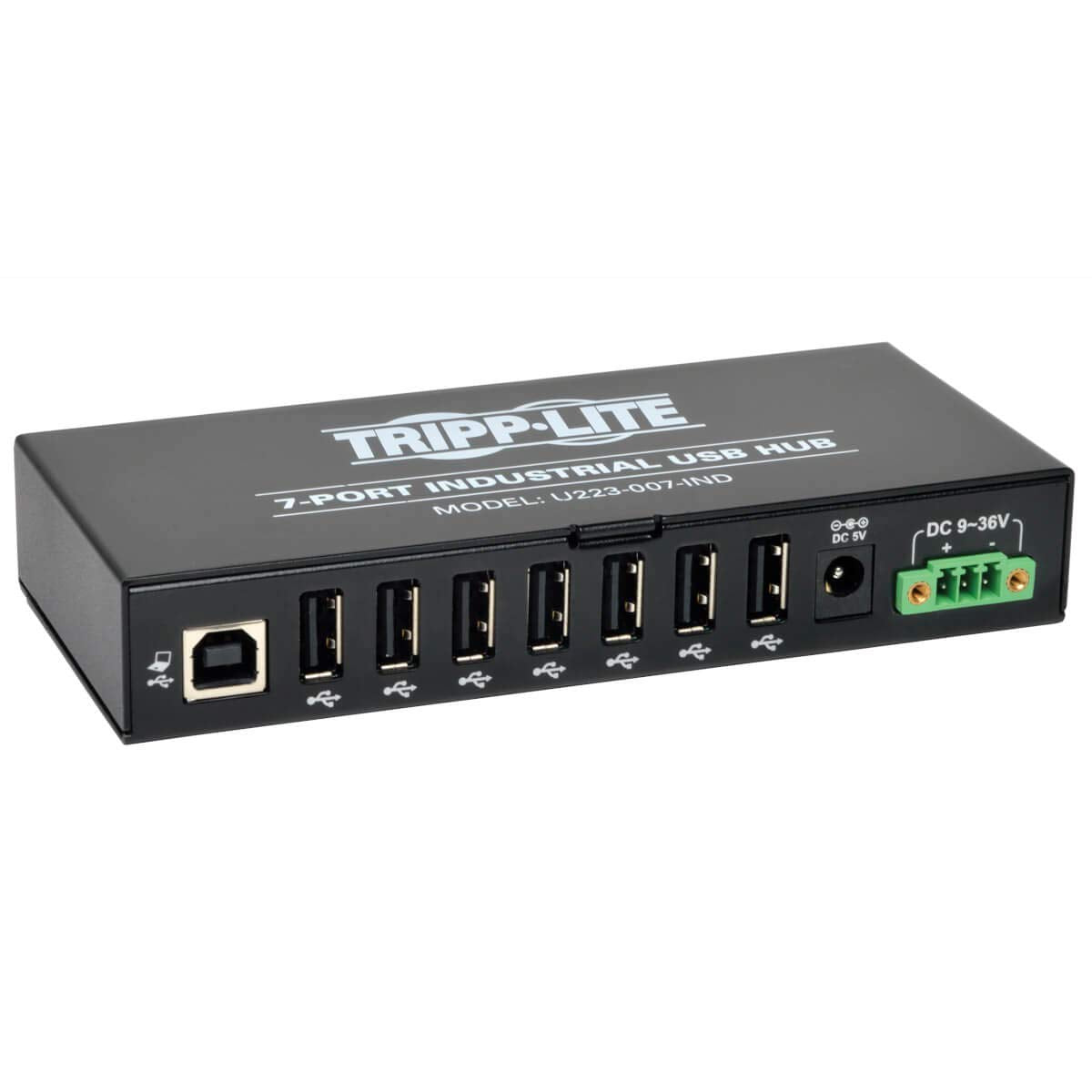 Tripp Lite 7 Port Rugged Industrial Usb 2.0 Hi Speed Hub W 15Kv Esd Immunity And Metal Case, Mountable(U223 007 Ind),Black