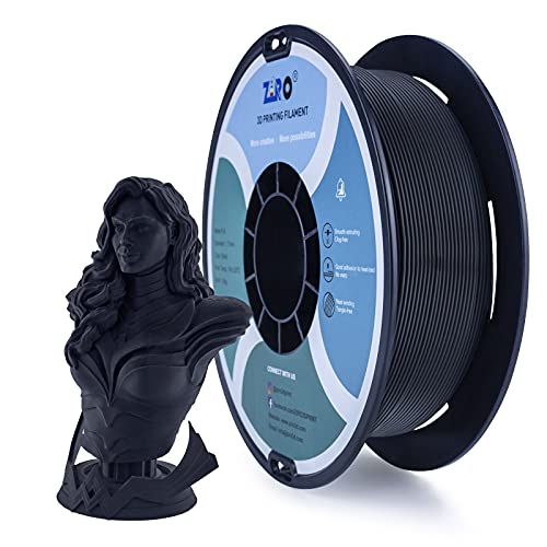 Ziro Matte Pla Filament 175Mm,1Kg 3D Printer Filament,High Toughness Pla,Dimensional Accuracy +  003Mm,Matte Pla Black