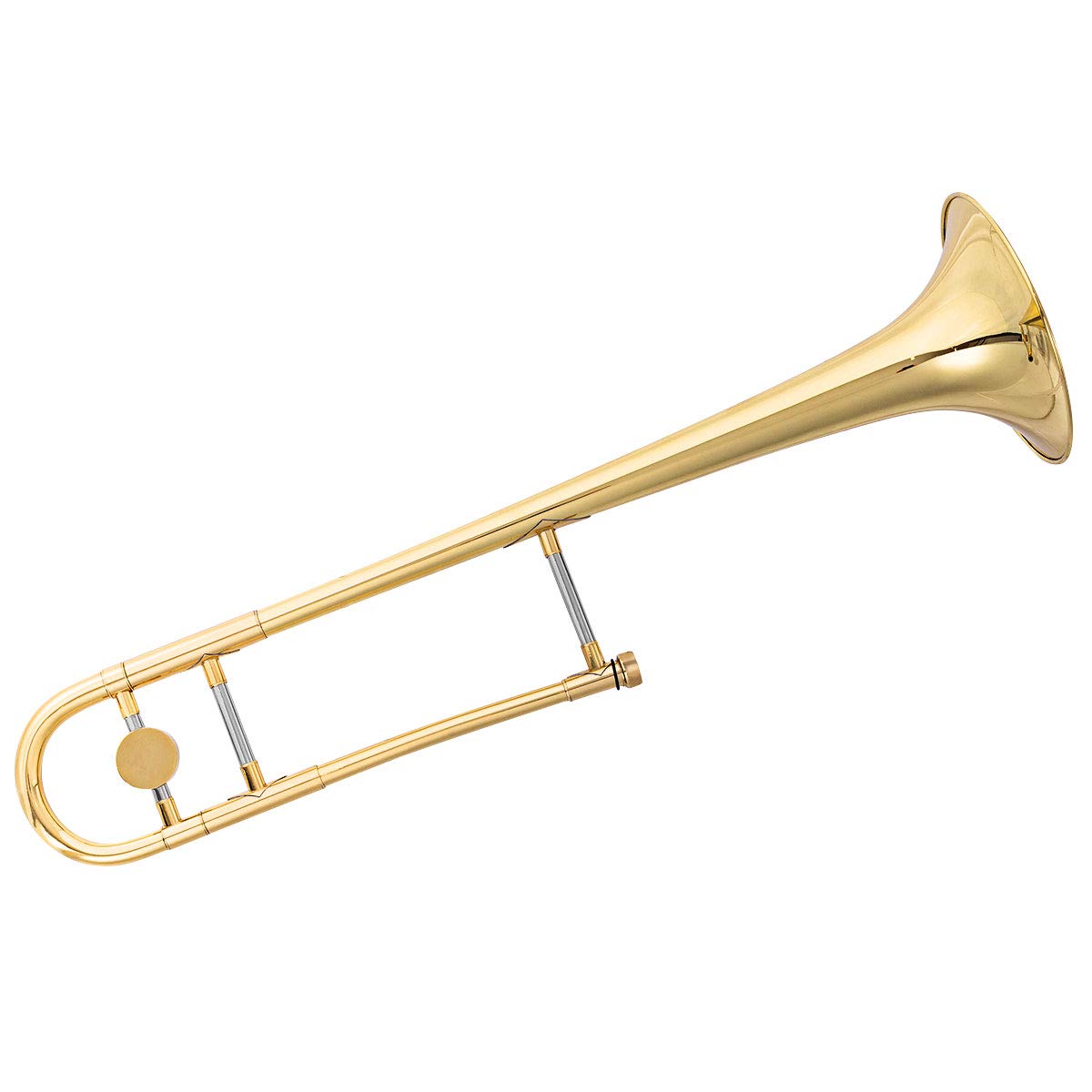 Costzon B Flat Tenor Slide Trombone Brass, Ideal For Standard Student Beginner Trombone W/Case, Gloves, Mouthpiece, Portable