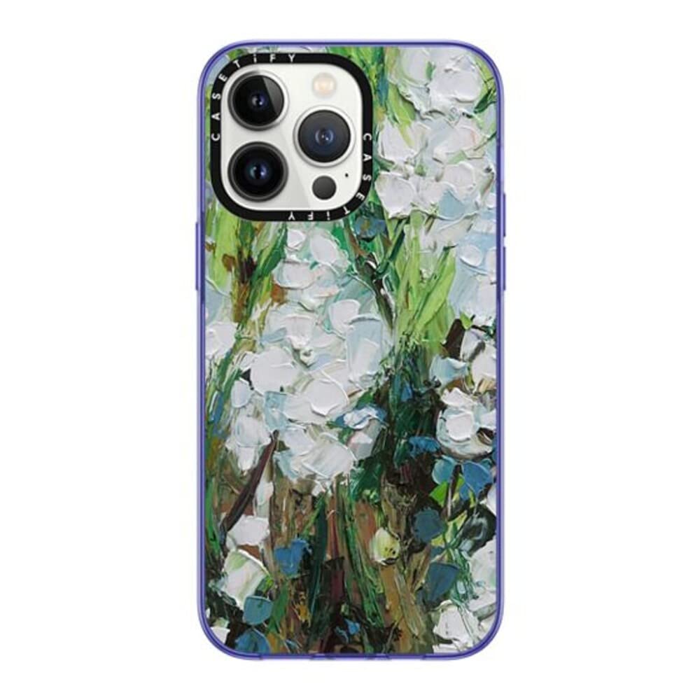 Casetify Compact Iphone 14 Pro Max Case [2X Military Grade Drop Tested / 4Ft Drop Protection]   Wild Squill Flowers   Peri Purpl