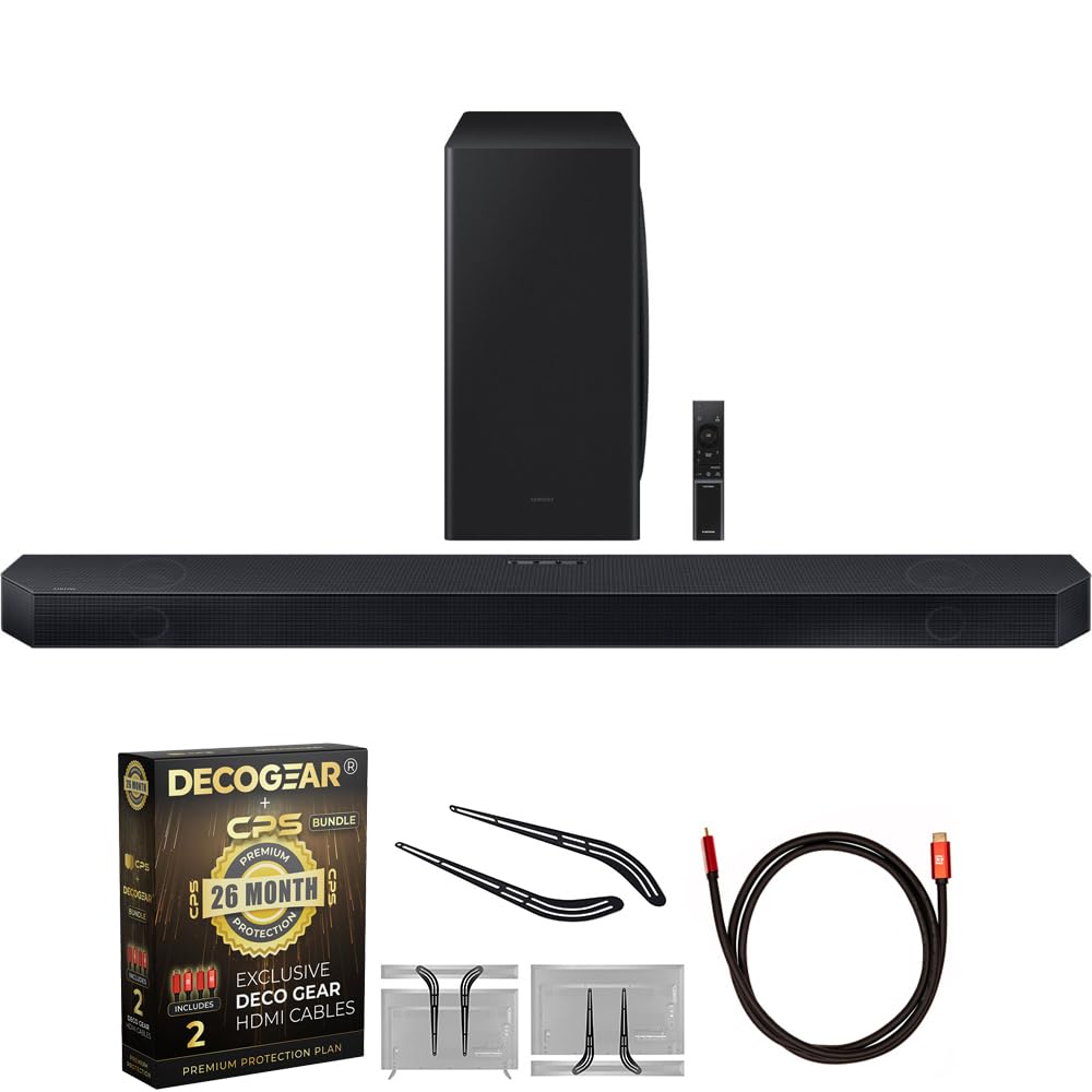 Samsung Hw Qs730D Q Series 3.1.2Ch Wireless Dolby Atmos Soundbar 2024 Bundle W/Mount + Deco Gear 2X 4K Hdmi 2.0 Cable W/Copper C
