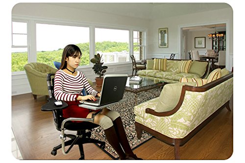 Computer Keyboard Stand Laptop Mouse Mount for Workstation Video Gaming, Installed to Chair or Any Round Bar with Maximum 1.96 inch Diagonal Thickness