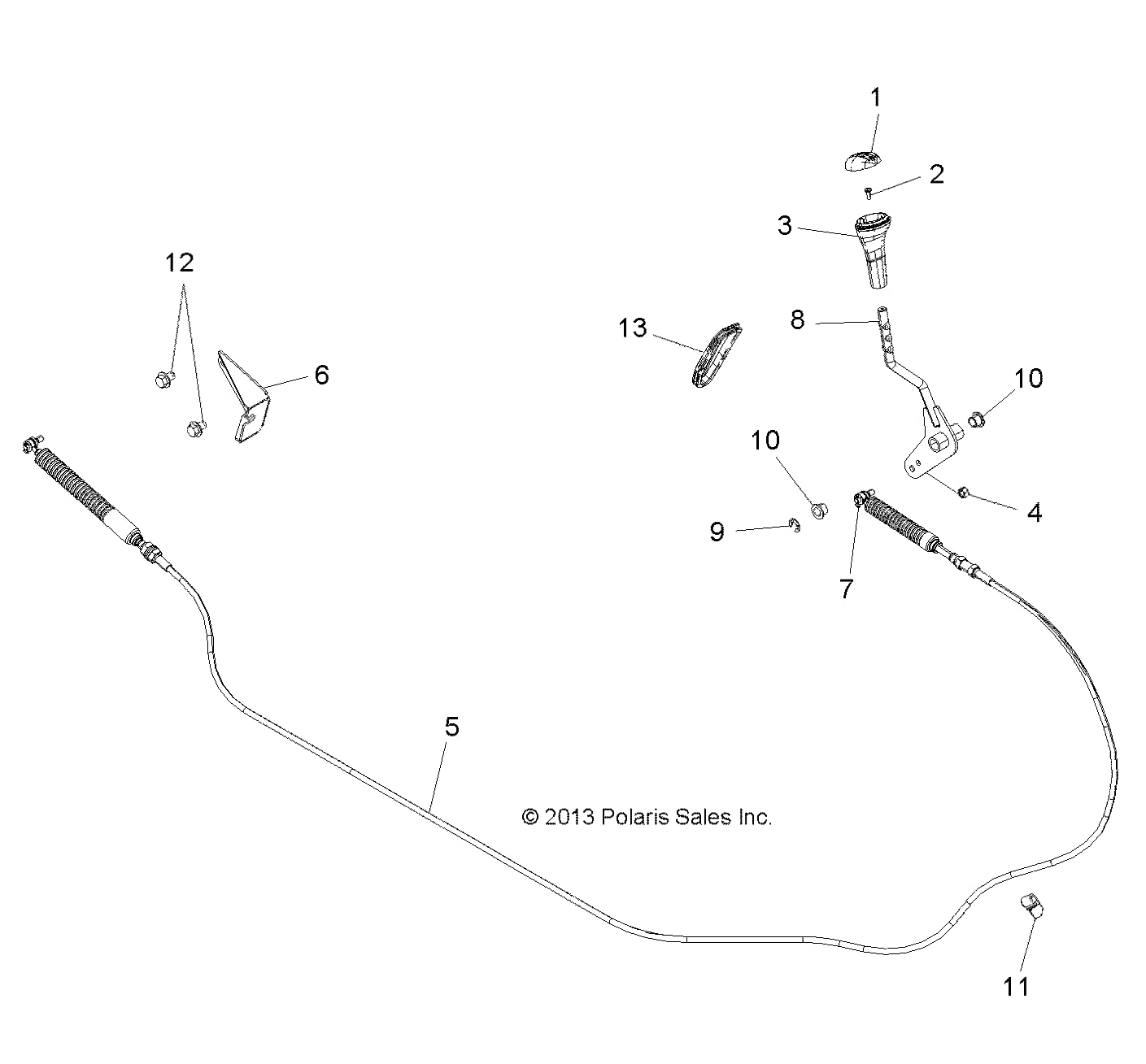 Polaris 7081830 Shift Cable Ranger Crew Eps Limited 570 2014