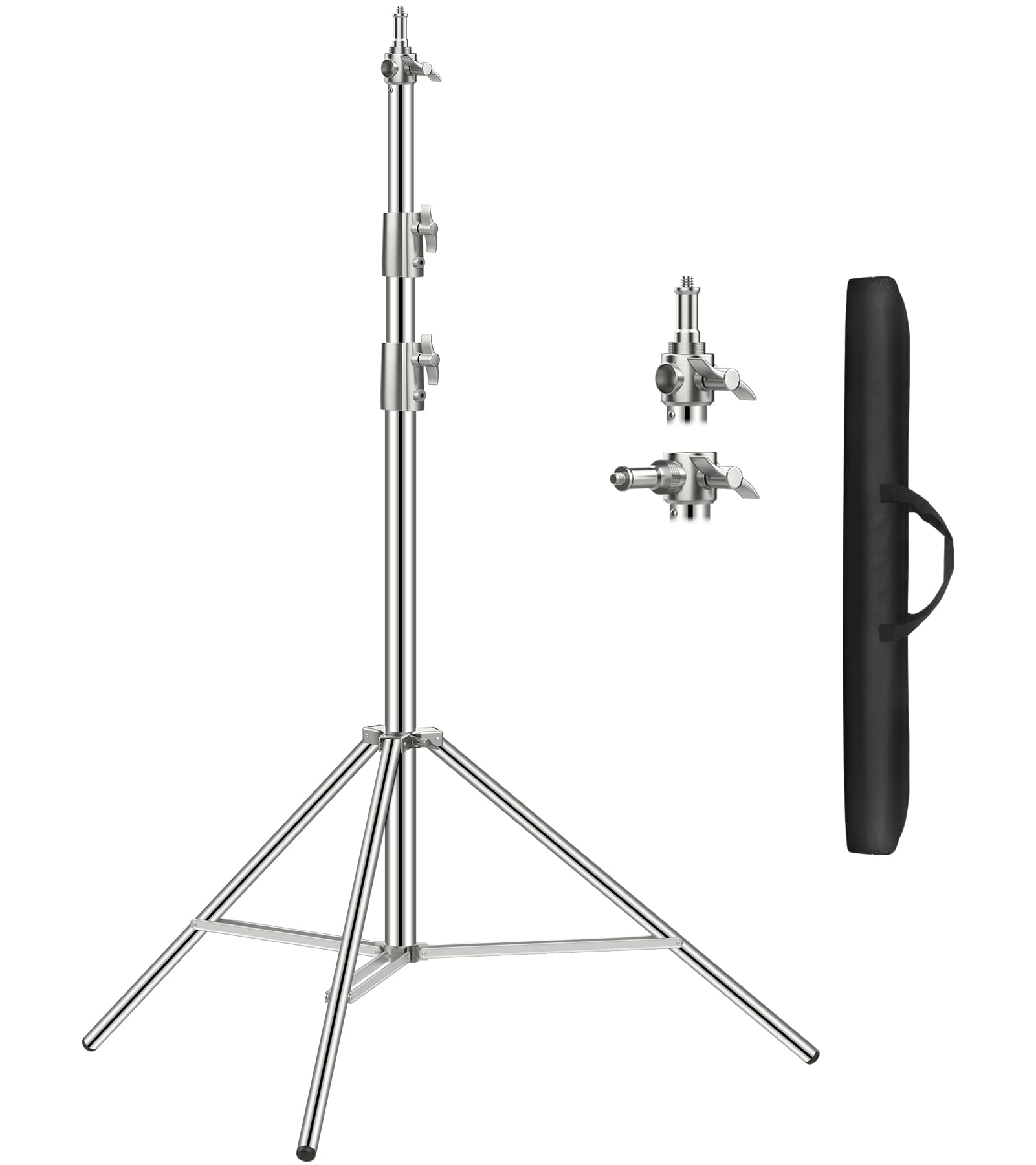 9.2Ft/110'' Stainless Steel Light Stand, Sdfghj Heavy Duty Light Stand Photography Tripod With 1/4'' To 3/8'' Screw Adapter For
