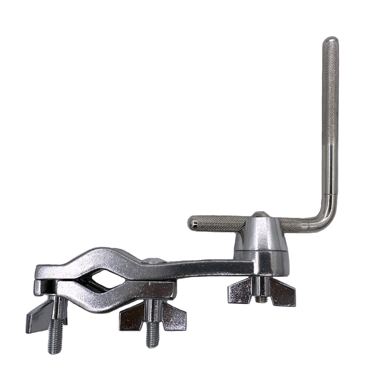 TUOREN Cowbell Mounting Clamp with 9.5 mm Steel Arm Short Cowbell L Rod Holder Cowbell Percussion Mount Rod Mounting Bracket for