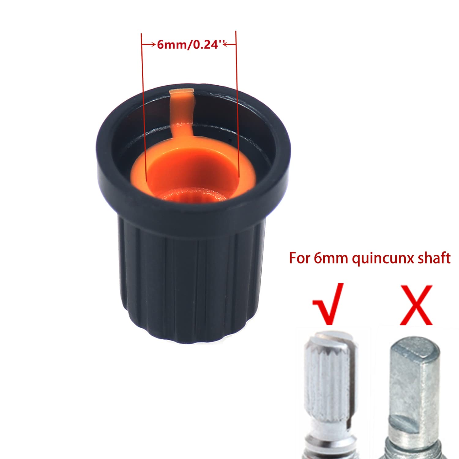 Dikavs 20Pcs 10 Colors 6Mm Diameter Shaft Potentiometer Control Knobs For Electric Guitar Volume Tone Knobs