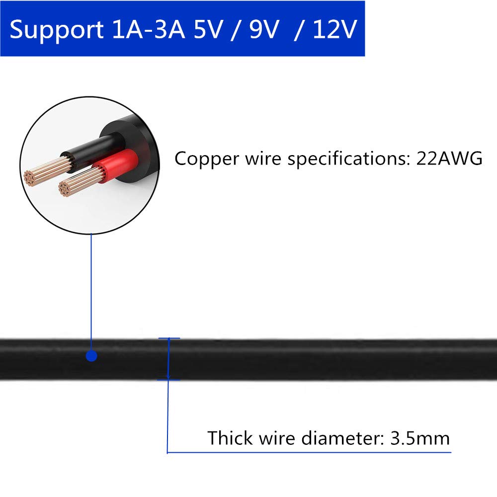 Dzydzr 3 Pcs 1M Extension Cable Usb To Dc Cable   5V Usb 2.0 Port Male To Dc 5V Male 5.5Mm X 2.1Mm Power Cord (3.3Ft)