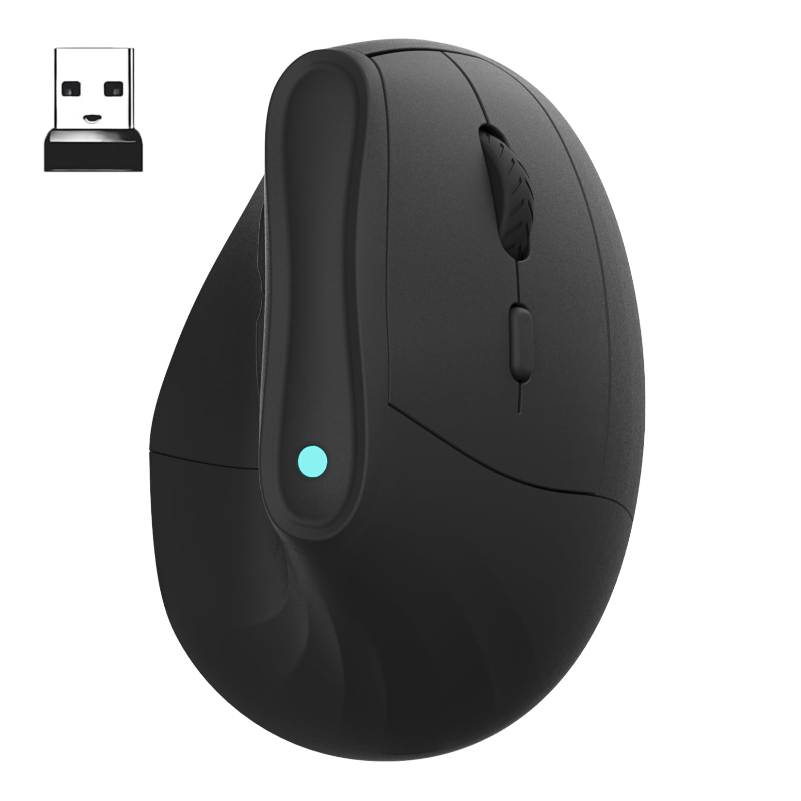 Eirix Wireless Ergonomic Vertical Mouse: Rechargeable Computer Mice With 2.4G Bt Mode Connect,Carpal Tunnel Mouse For Right Hand