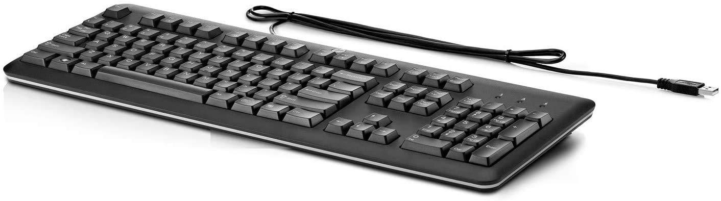HP USB Wired Keyboard, Black Qy776aa#Aba