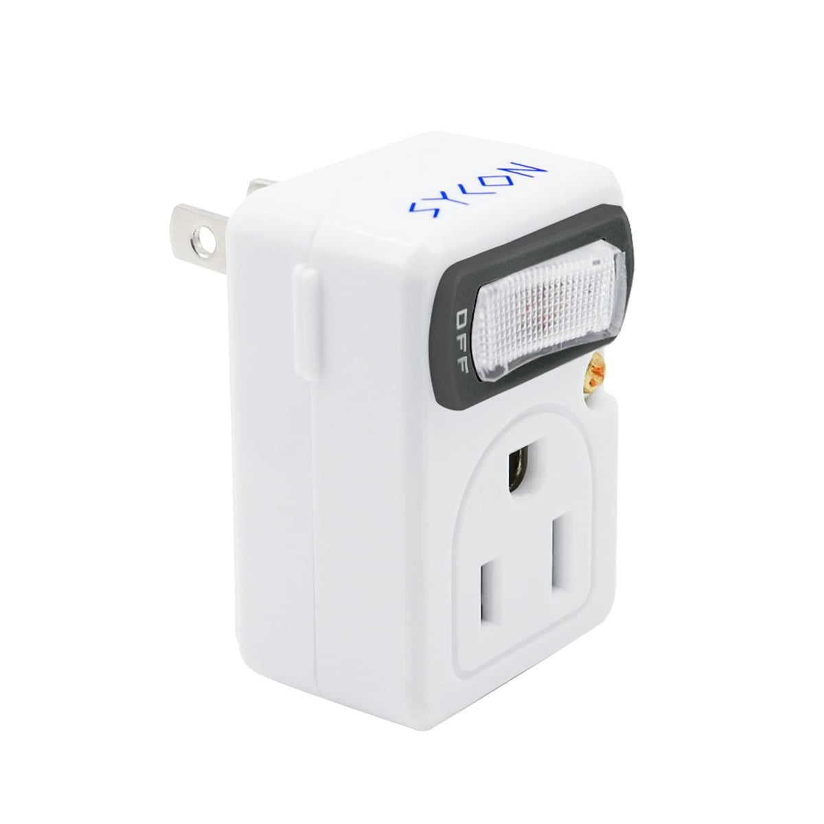Sycon Adapter Outlet Extender With Night Light, Wall Outlet With Switch On Off, Outlet Splitter With 2 Outlets