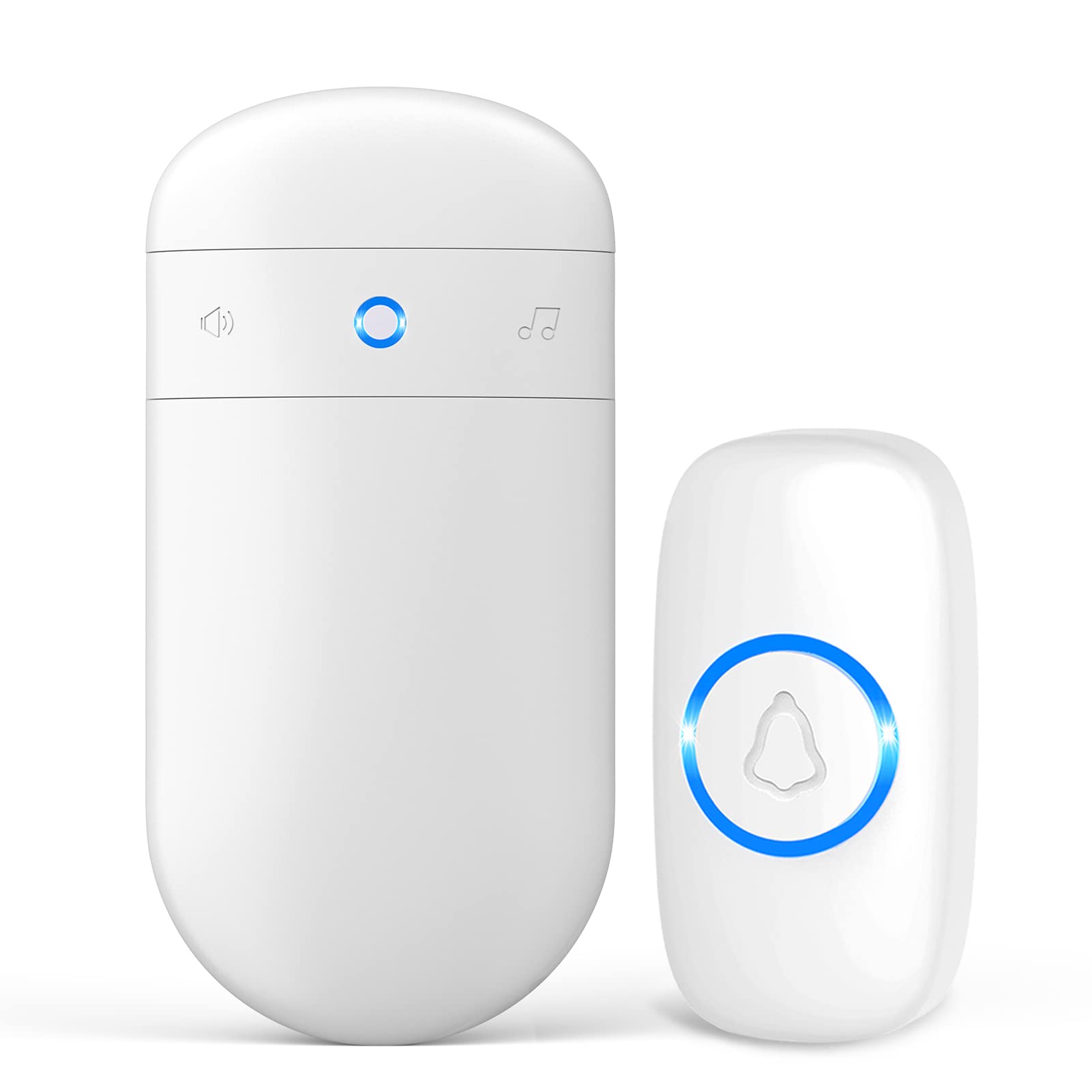 Wireless Doorbell, Secrui Door Bell Over 1000Ft Coverage With 2 Plug In Receivers, 1 Waterproof Push Button, 52 Chimes, 110Db Lo