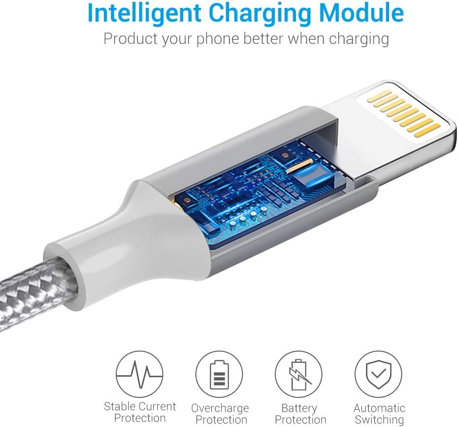 Lightning Cable Mfi Certified   Iphone Charger 3Pack 3Ft Lightning To Usb A Charging Cable Cord Compatible With Iphone 14 13 12