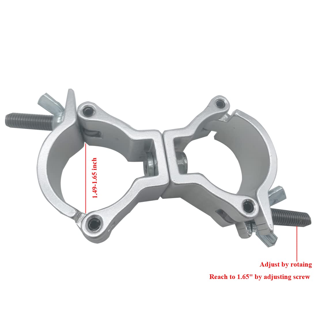 Lighting Truss Swivel Coupler Dj Light Clamps,Moving Head Pole Mount Stage Lighting Clamp Kit Fit 1.49 1.65 Inches Tupe,Heavy Du