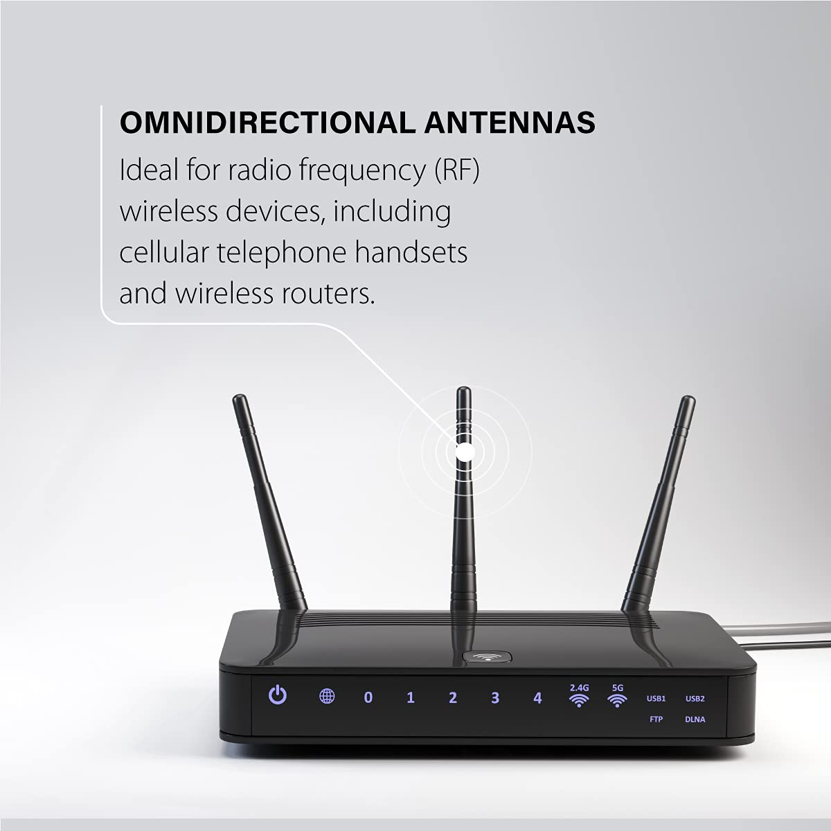 Shopcorp Sma Antenna � Omni Directional 3G 4G Lte Antenna, 5 Dbi Gain, Sma Male Connector, 50 Ohm Impedance, 50W Max Power, Linear Vertical Polarization, Gsm Compatible