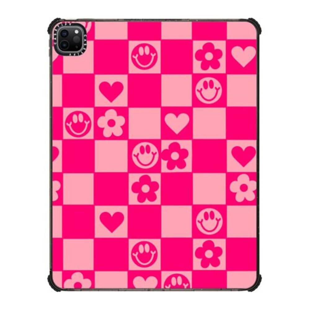 Casetify Ultra Impact Case For Ipad Pro 12.9'' (5Th/6Th Gen)   Daisy Grid By Blythe   Clear Black