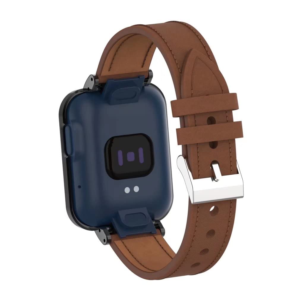 T Bluer Compatible With Xiaomi Mi Watch Lite/Redmi Watch Band,Replacement Leather Band Wirstband Accessories With Metal Frame Fo