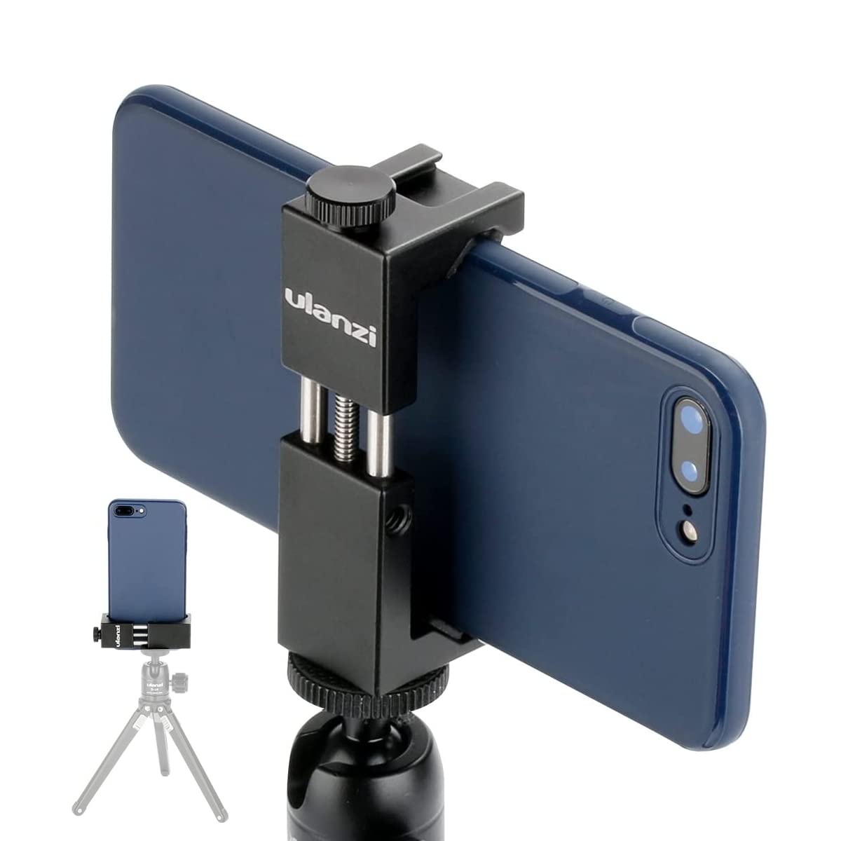 Ulanzi St 02S Aluminum Phone Tripod Mount W Cold Shoe Mount, Support Vertical And Horizontal, Universal Metal Adjustable Clamp F