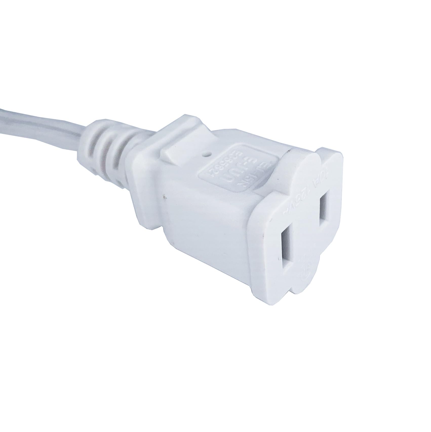 Short Extension Cord 1 Ft, 18 Awg Small 2 Prong Power Cord Cable, White Male To Female Outlet Saver For Indoor Use, 1 Foot Ac Po