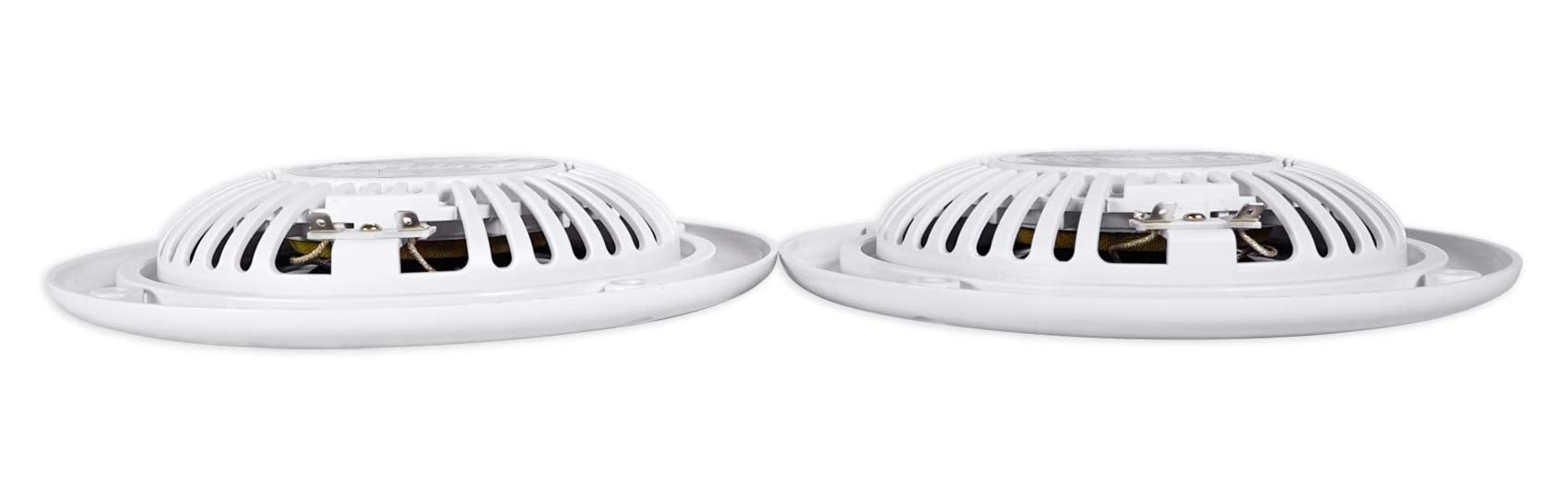 Rockville Pair Rsm65W 6.5 320 Watt Waterproof Shallow Slim Marine Boat Speakers, White