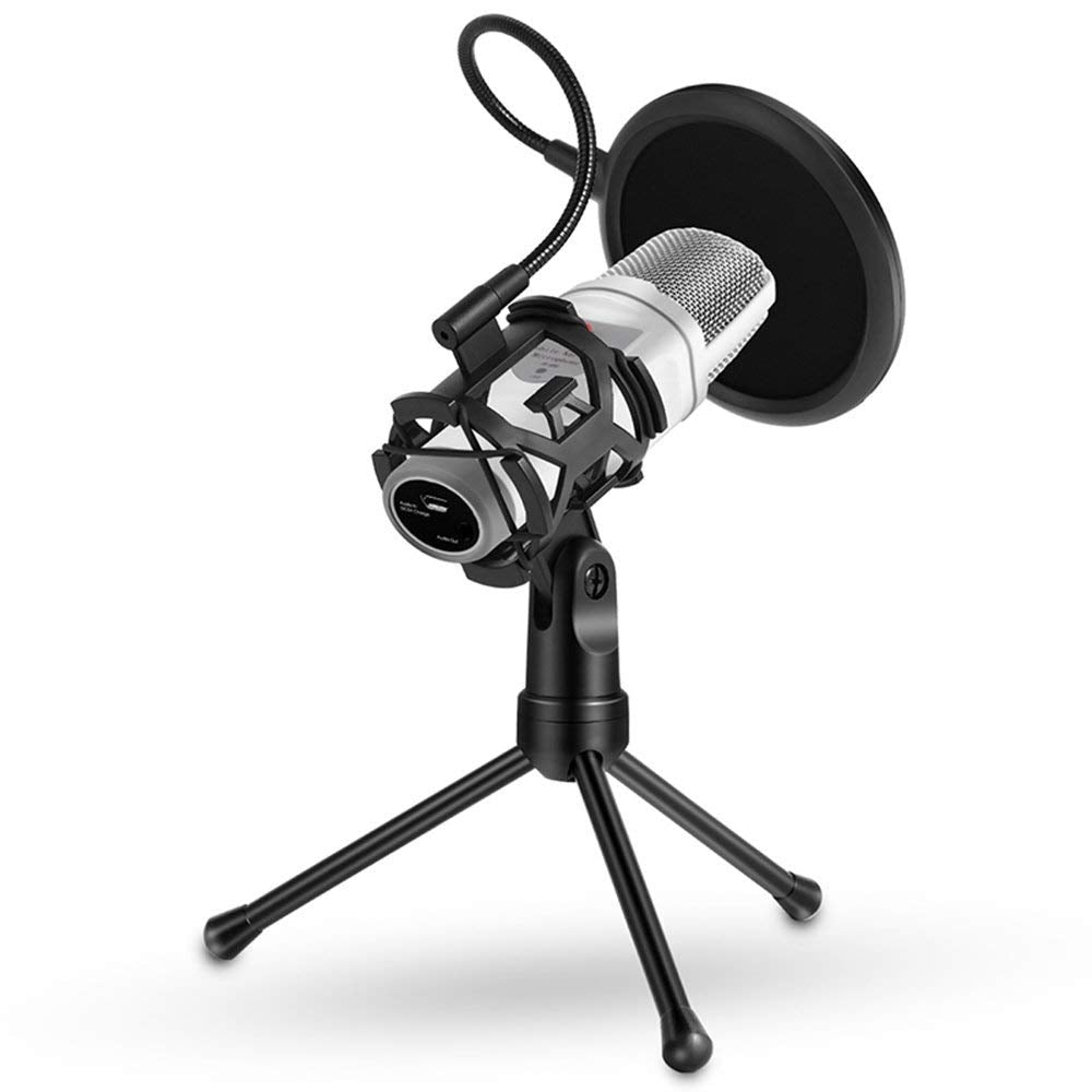 Foldable Microphone Tripod Stand Desktop Mic Holder Shock Mount Pop Filter For Online Broadcasting Chatting Singing