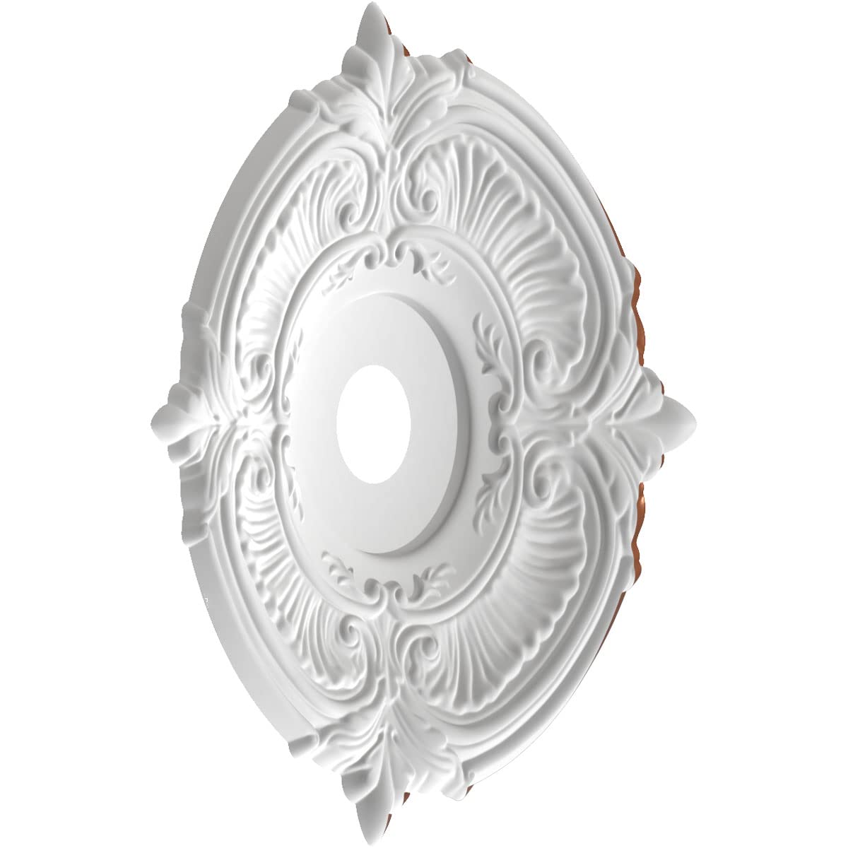 Ekena Millwork Cmp22Atbco Attica Thermoformed Pvc Ceiling Medallion (Fits Canopies Up To 7 3/4), 22Od X 3 1/2Id X 1P, Bright Coa