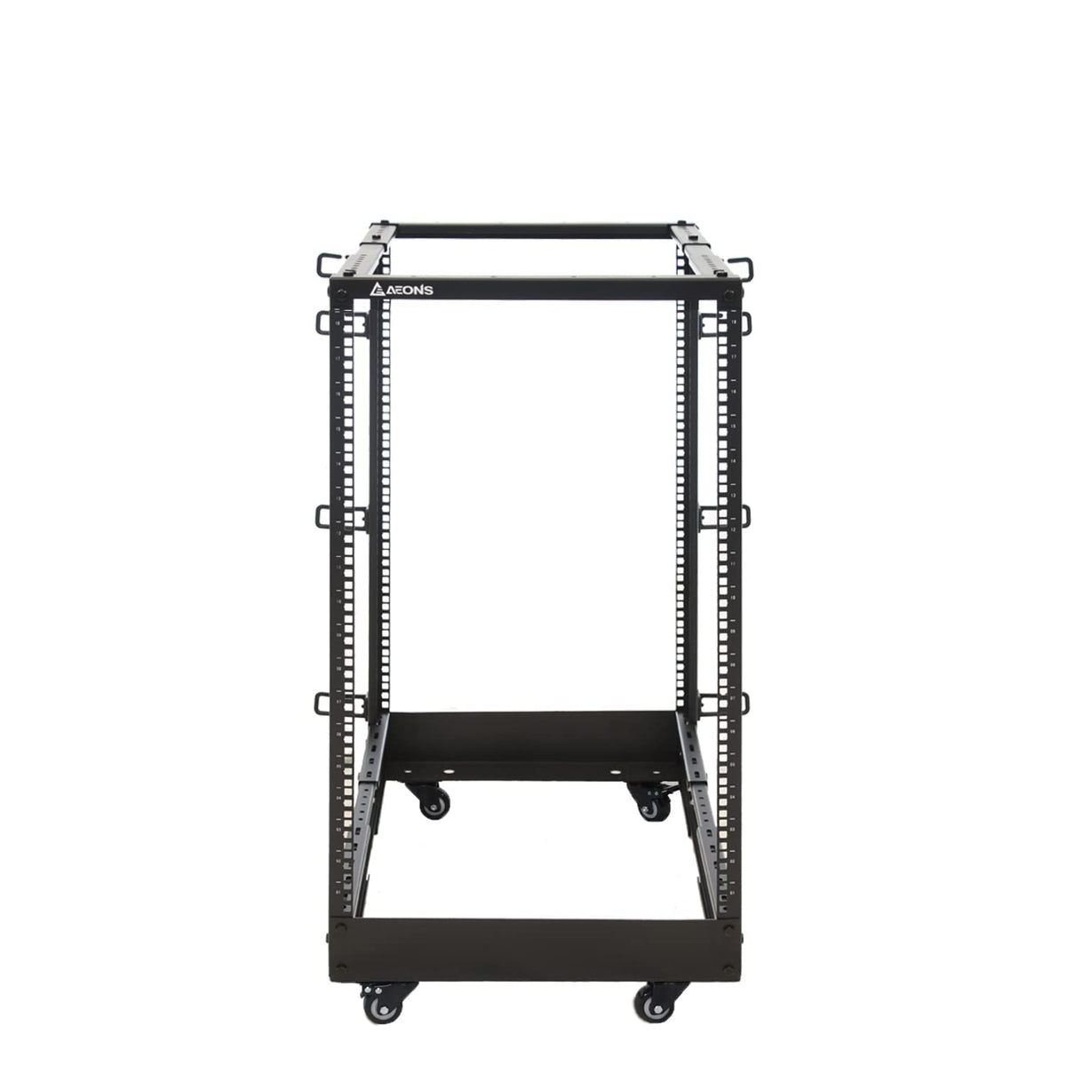 Aeons 18U 4 Post It Open Frame Server Rack 19 Inch Depth Adjustable (22' To 40') Network Equipment Av Gear W/Cable Management